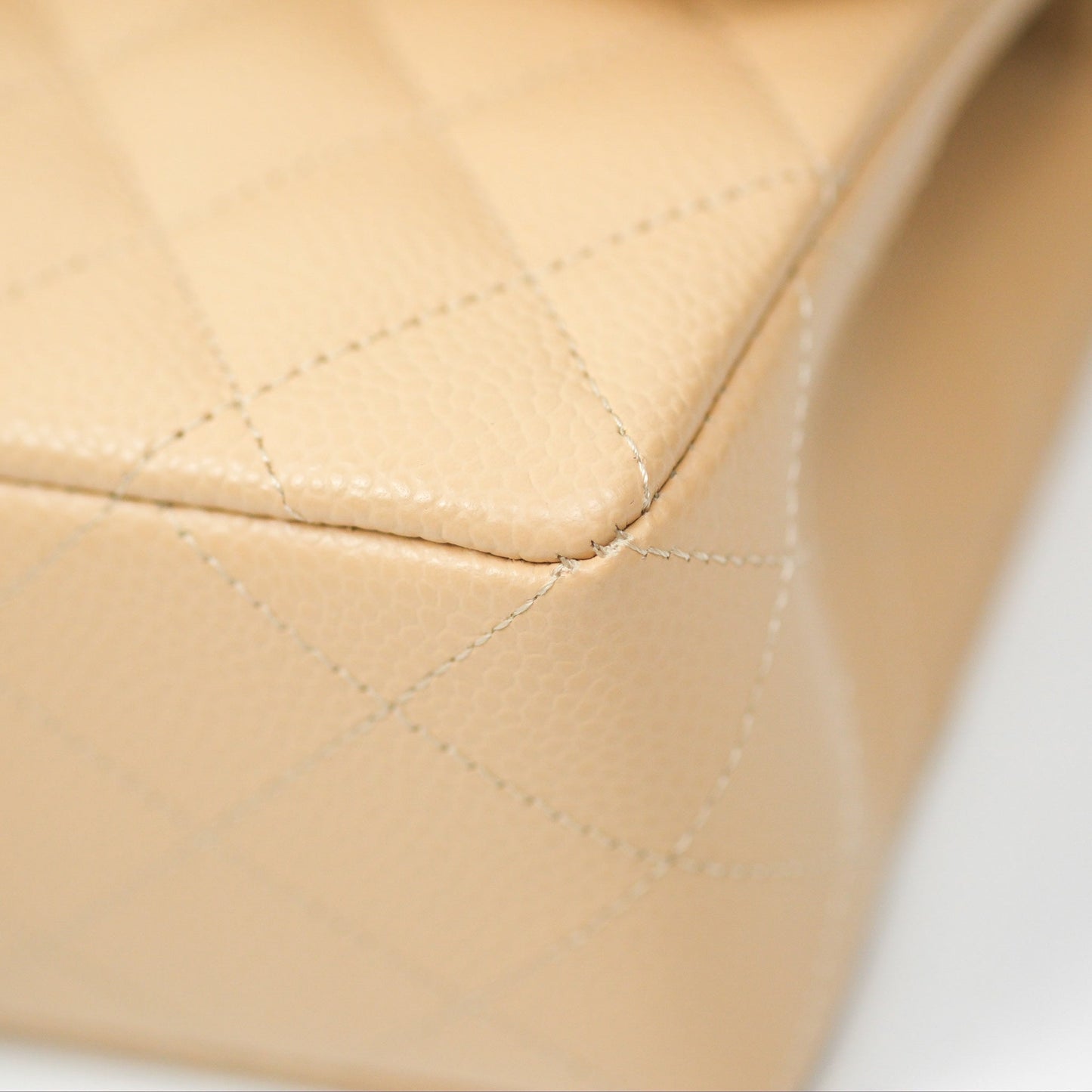 Chanel Small Quilted Classic Flap Beige Caviar Gold Hardware