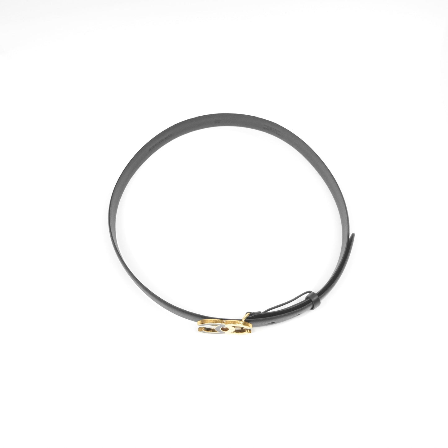 Chanel CC Belt Black Gold Hardware Size 75 24C