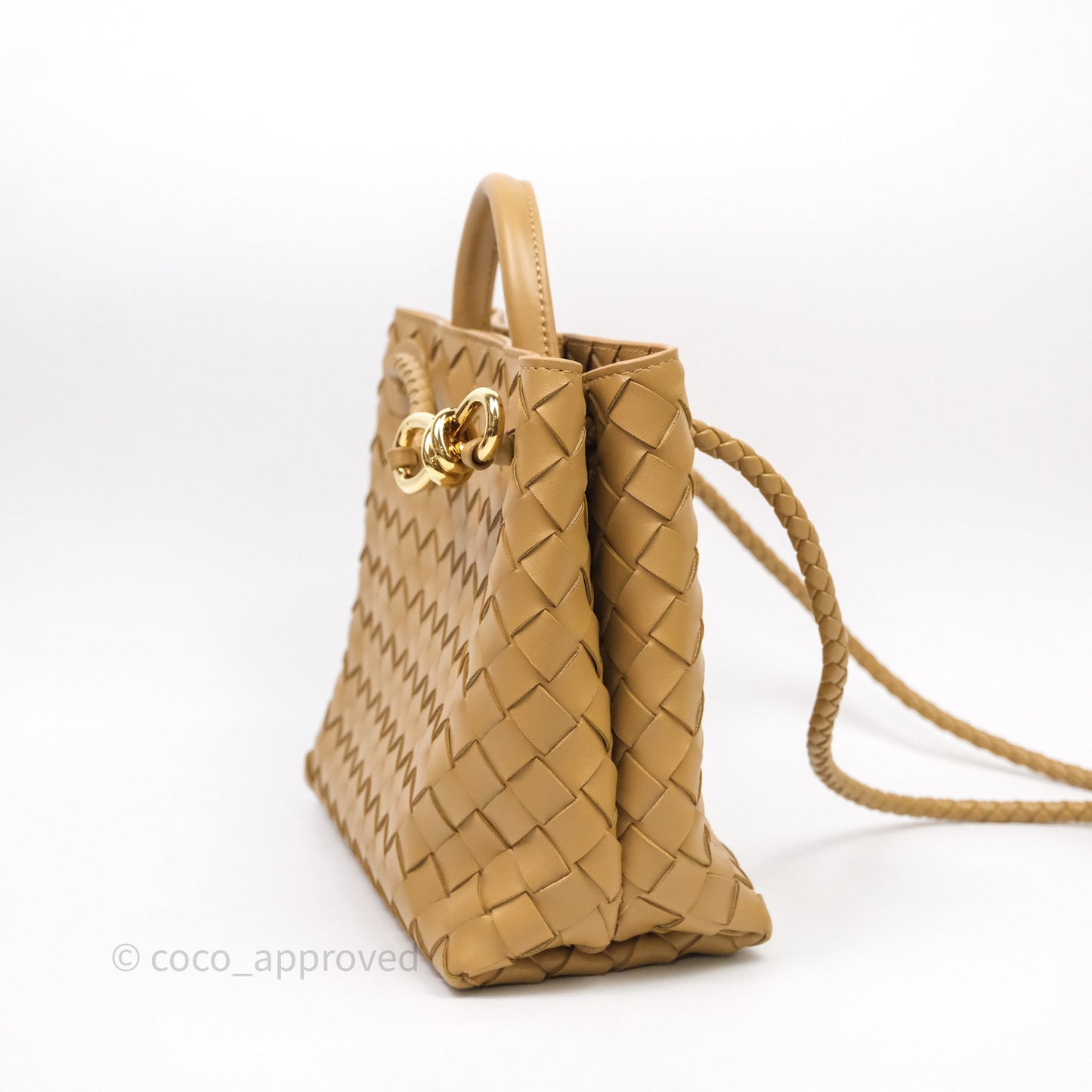 Bottega Veneta Small Andiamo Bag Dark Praline Intrecciato Lambskin