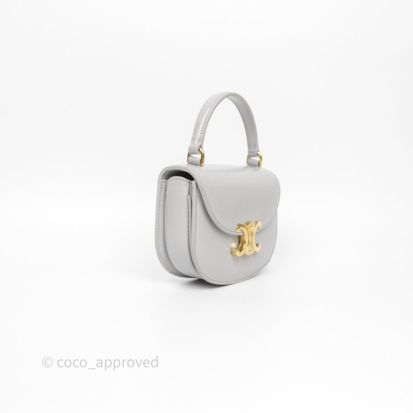 Celine Mini Besace Clea in Shiny Calfskin Grey