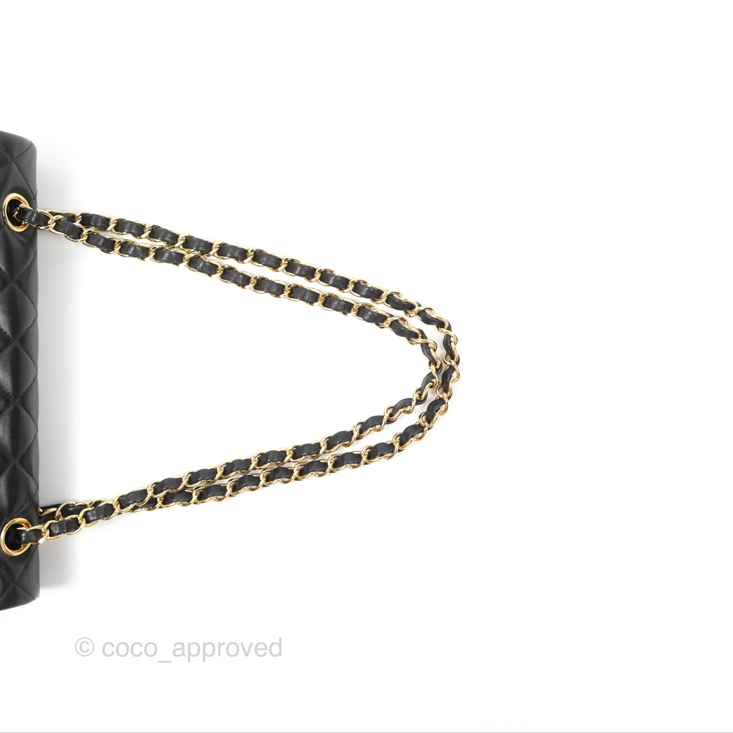 Chanel Classic M/L Medium Flap Quilted Black Lambskin Gold Hardware