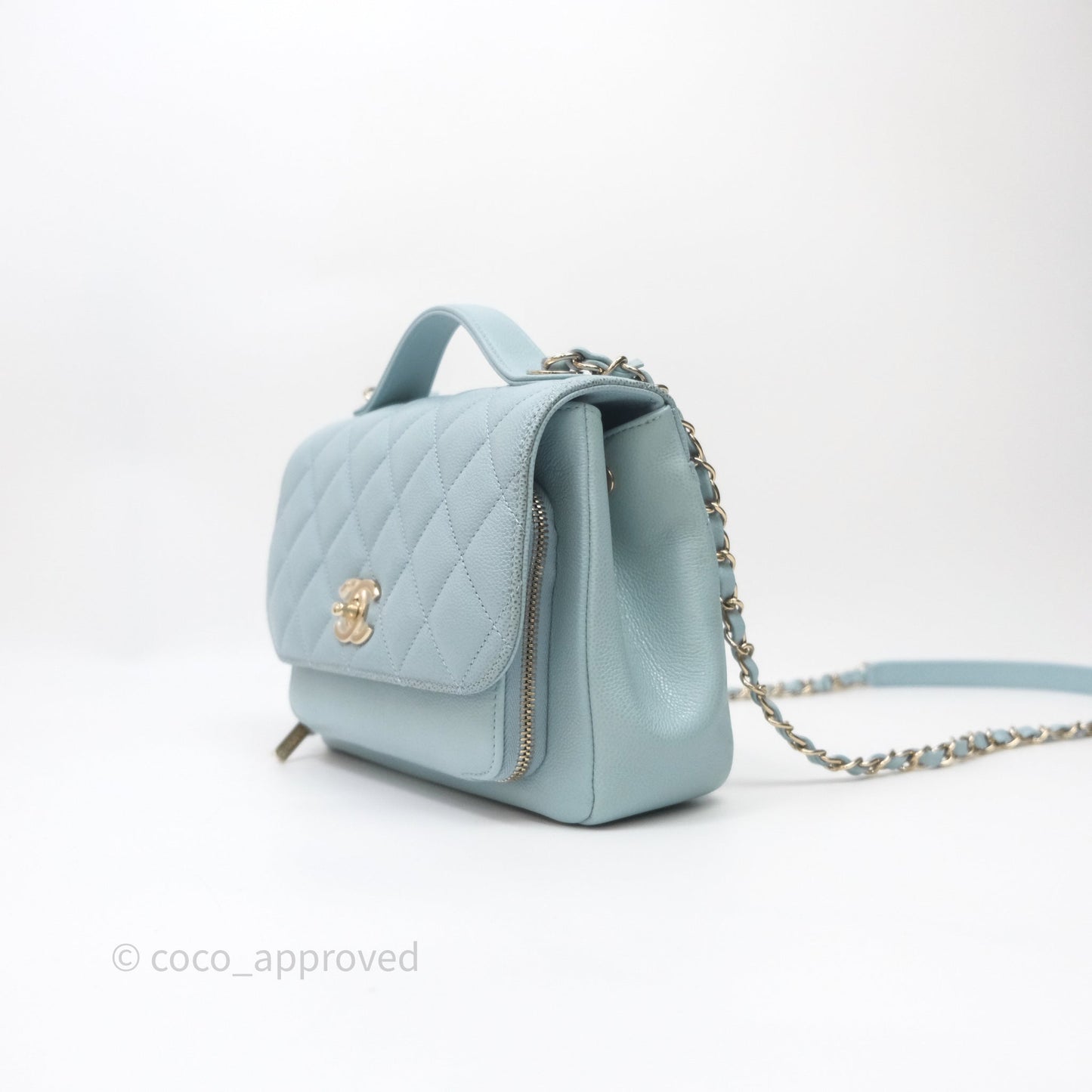 Chanel Quilted Medium Business Affinity Flap Blue Caviar Gold Hardware