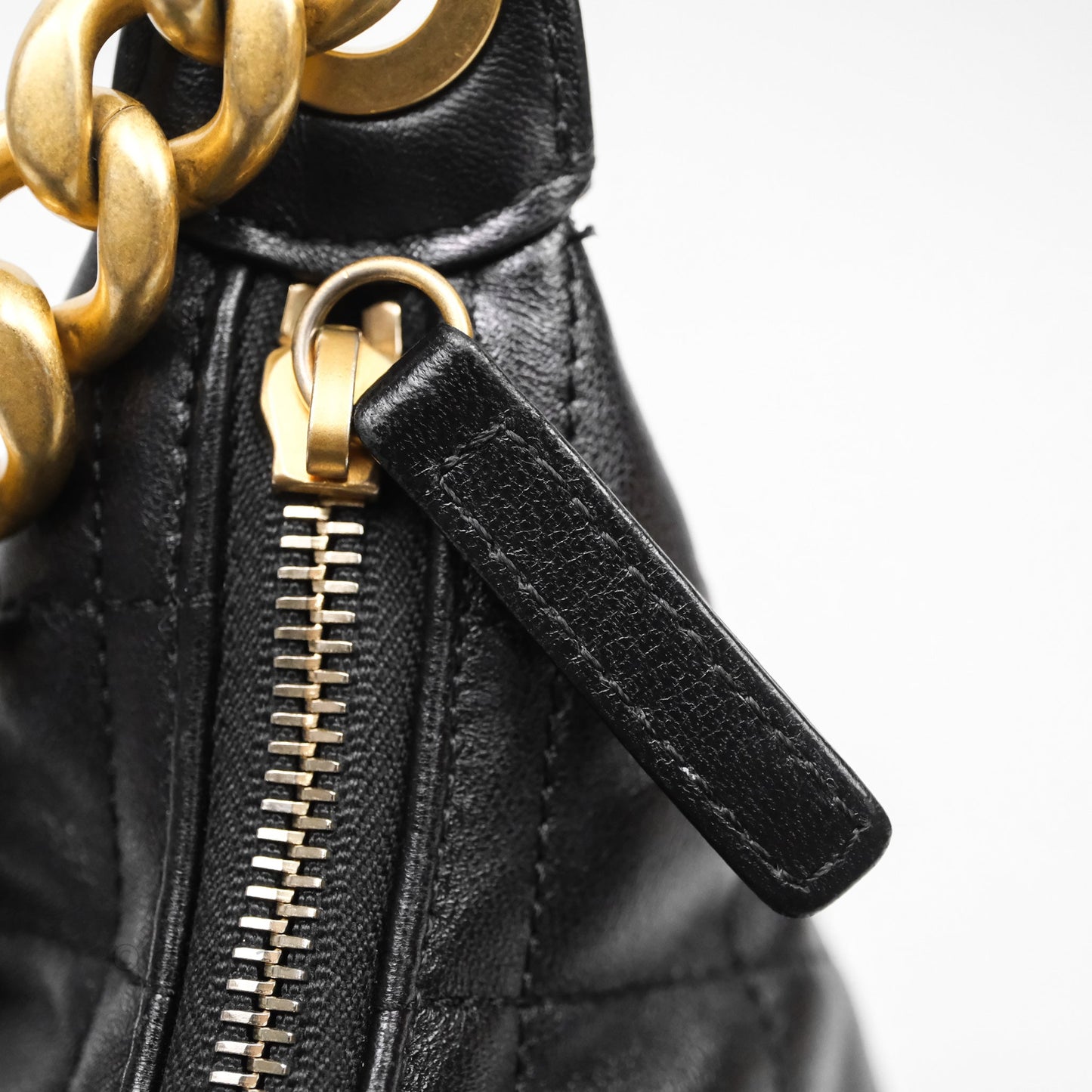 Chanel Small Quilted Trendy Double Pocket Hobo Black Lambskin Gold Hardware