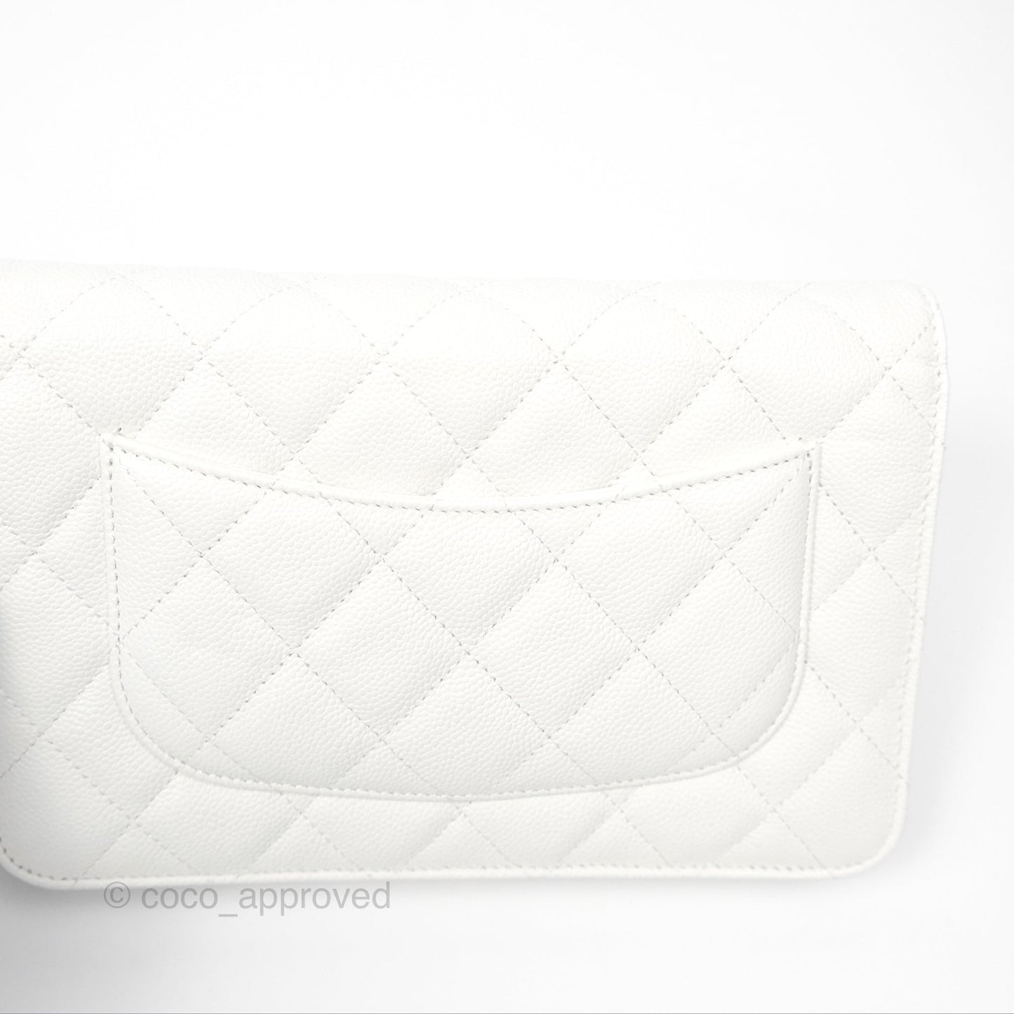 Chanel Classic Quilted Wallet On Chain WOC White Caviar Gold Hardware