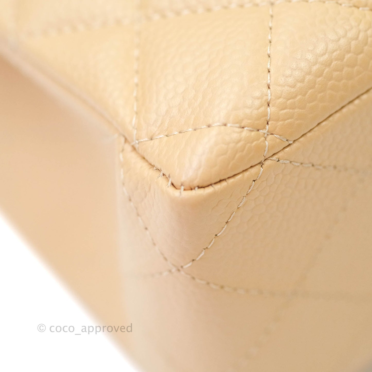 Chanel Classic M/L Medium Double Flap Beige Caviar Gold Hardware