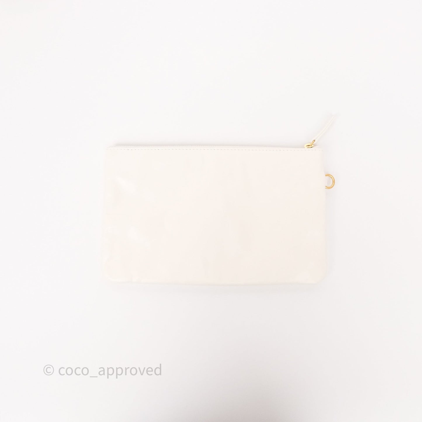 Chanel 22 Small White Aged Calfskin Black Logo Aged Gold Hardware