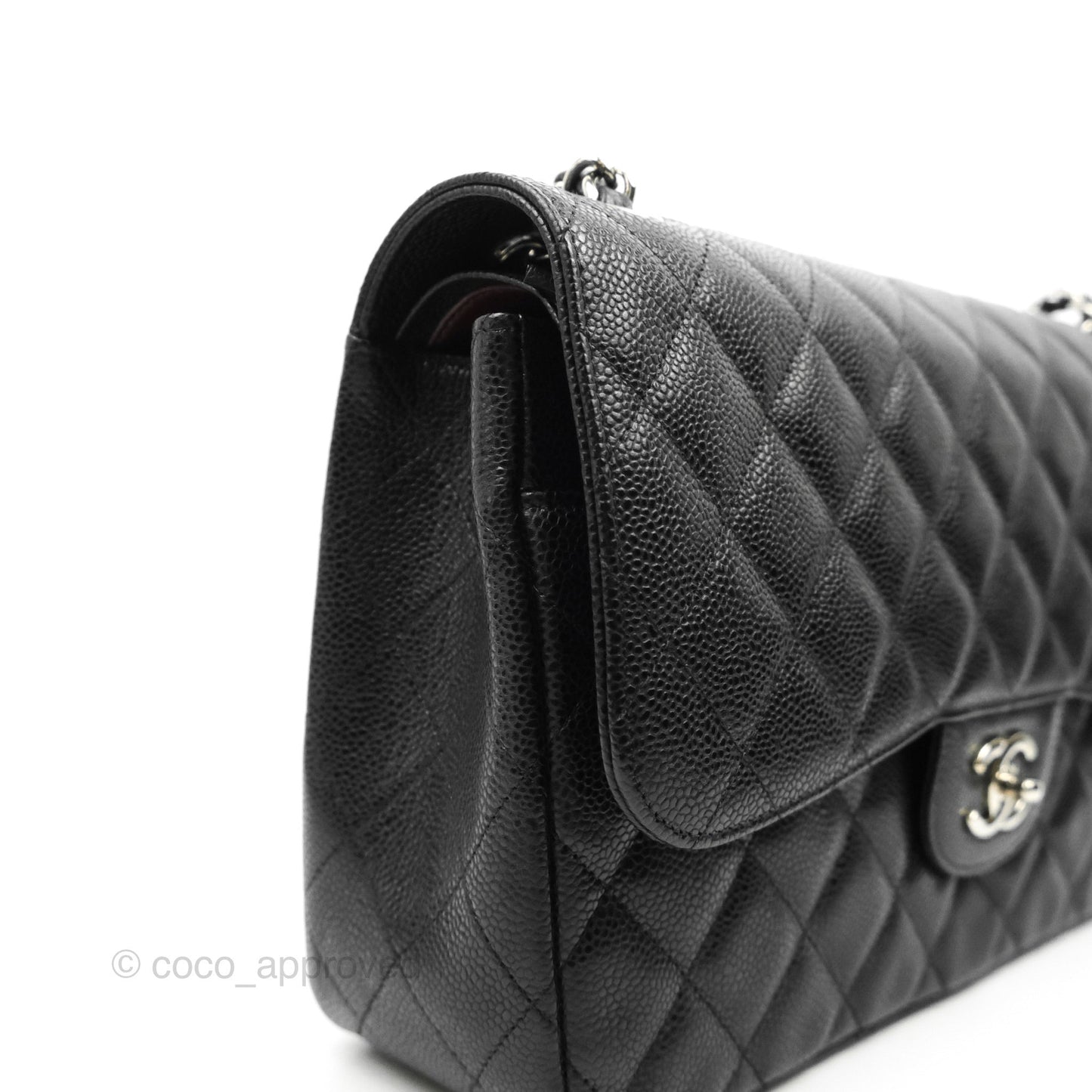 Chanel Jumbo Double Flap Black Caviar Silver Hardware⁣⁣