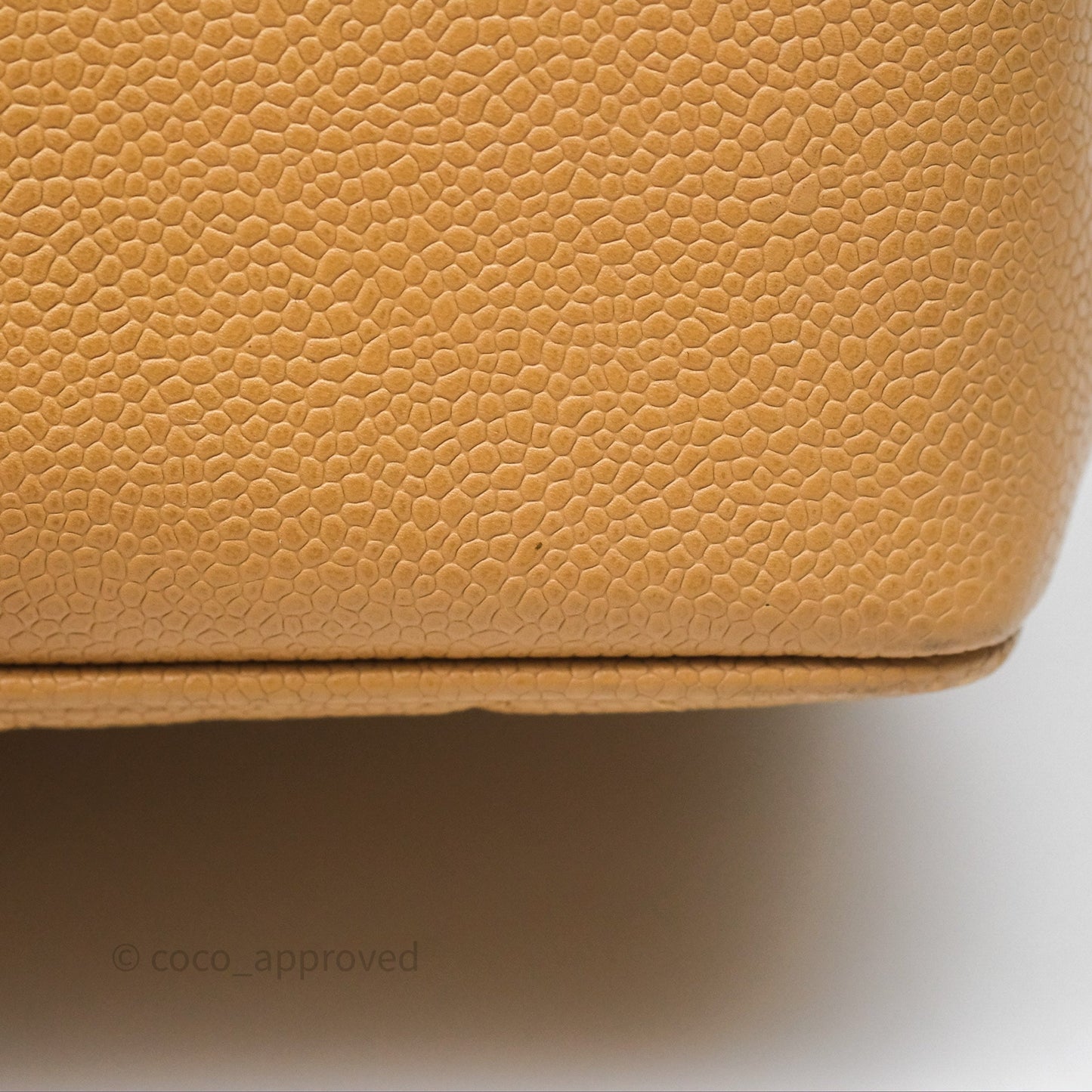 Chanel Vintage CC Quilted Tote Dark Beige Caviar 24K Gold Hardware