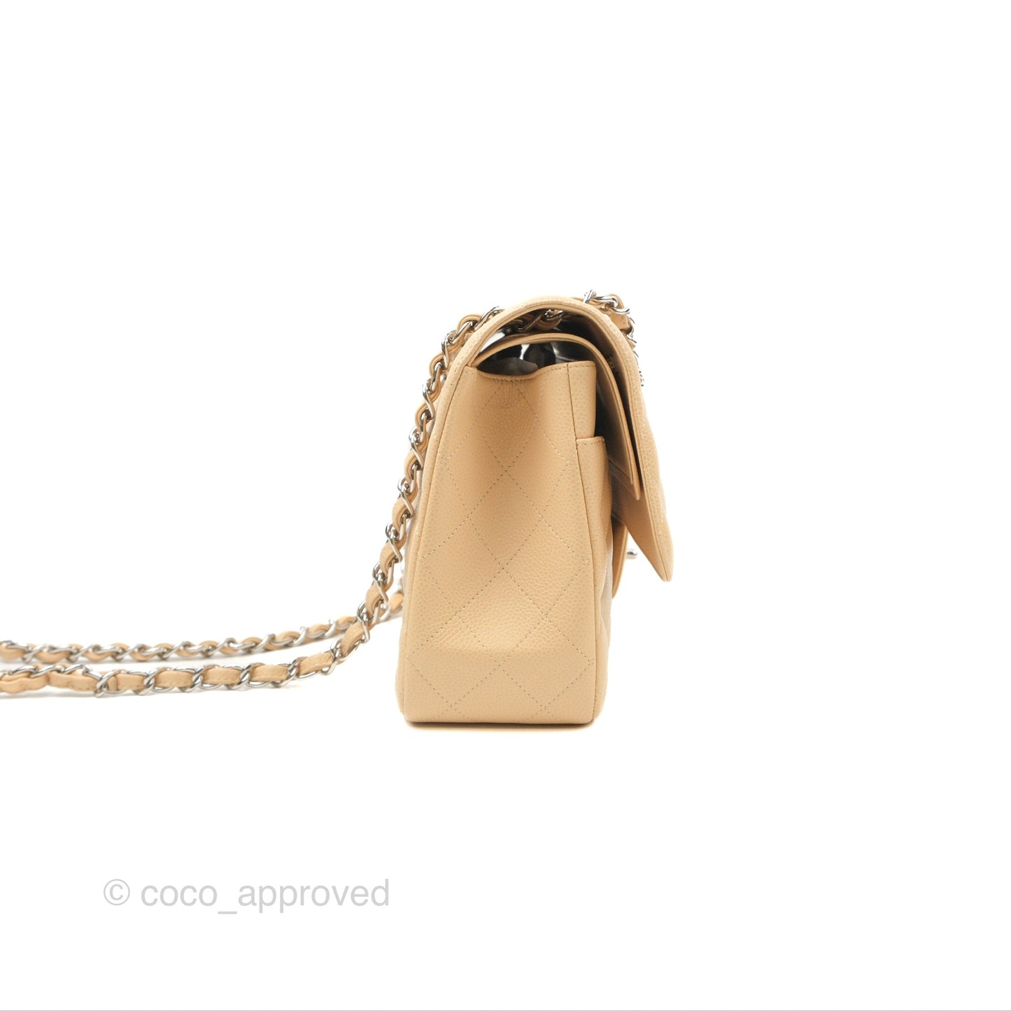 Chanel Jumbo Double Flap Beige Caviar Silver Hardware⁣⁣
