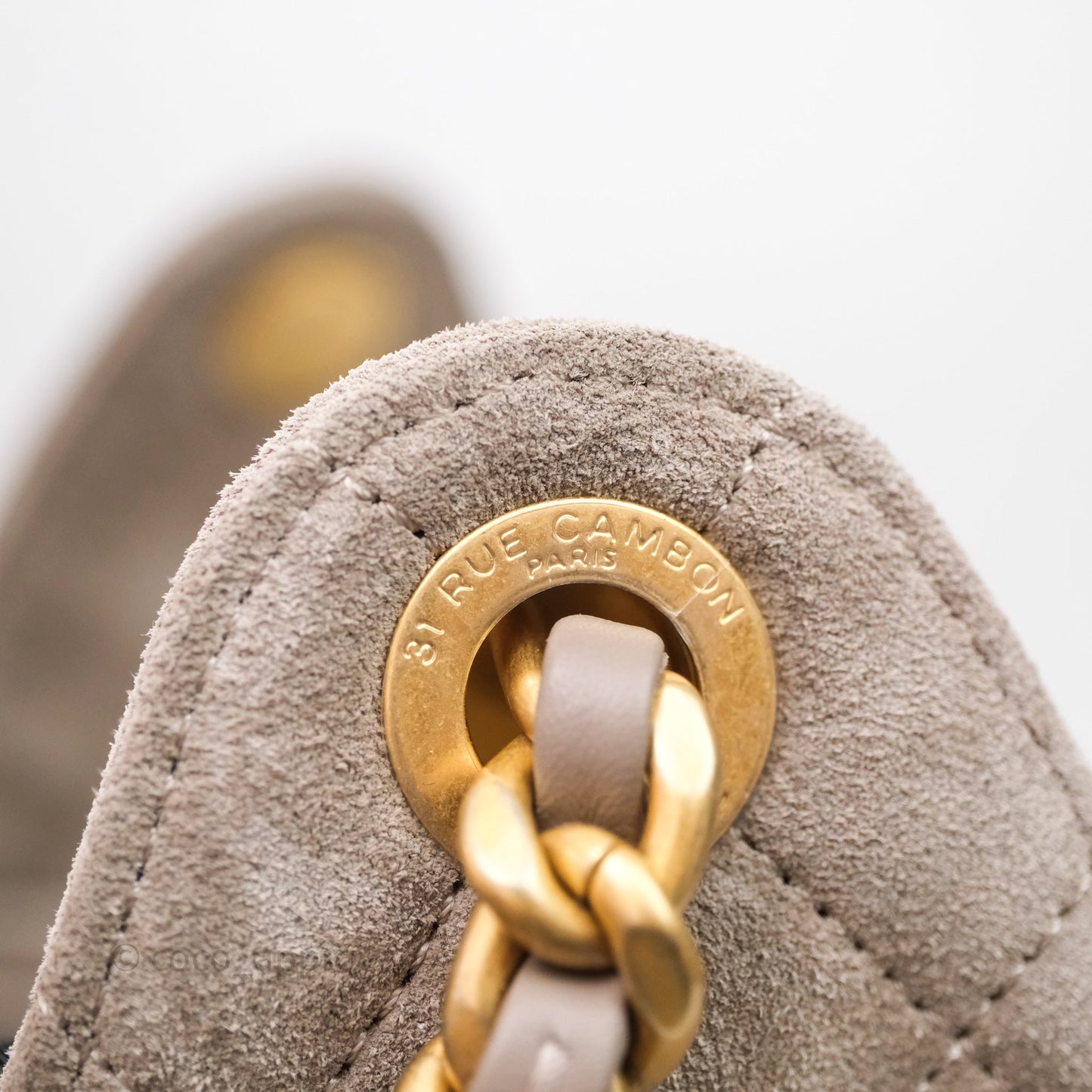 Chanel 25 Small Suede Calfskin Aged Gold Hardware