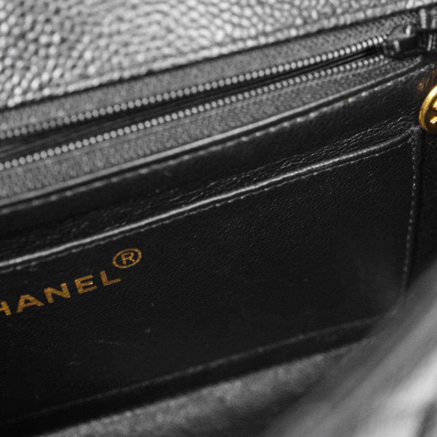 Chanel Vintage Small Classic Diana Flap Bag Black Caviar 24K Gold Hardware