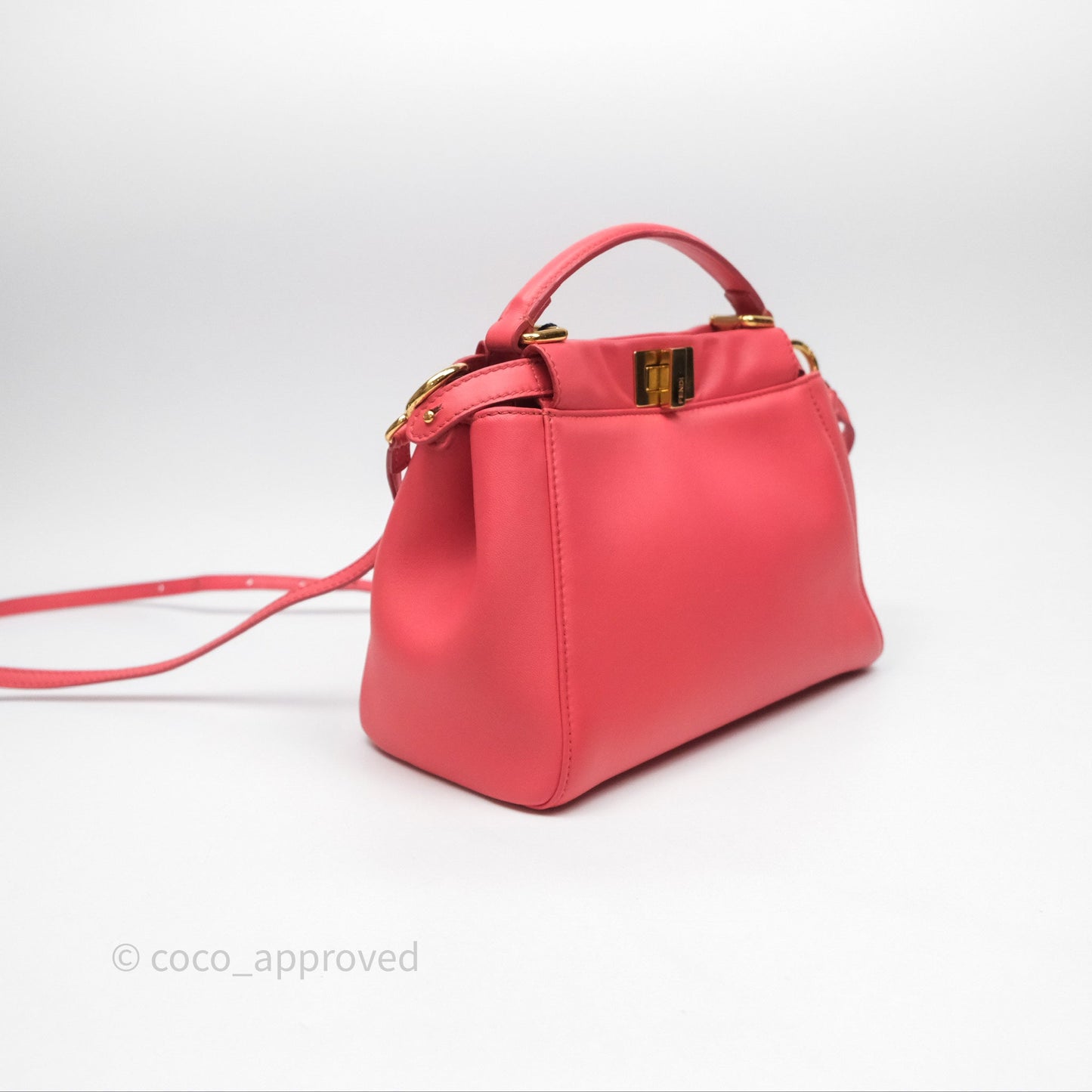 Fendi Nappa Mini Peekaboo Bag Hot Pink