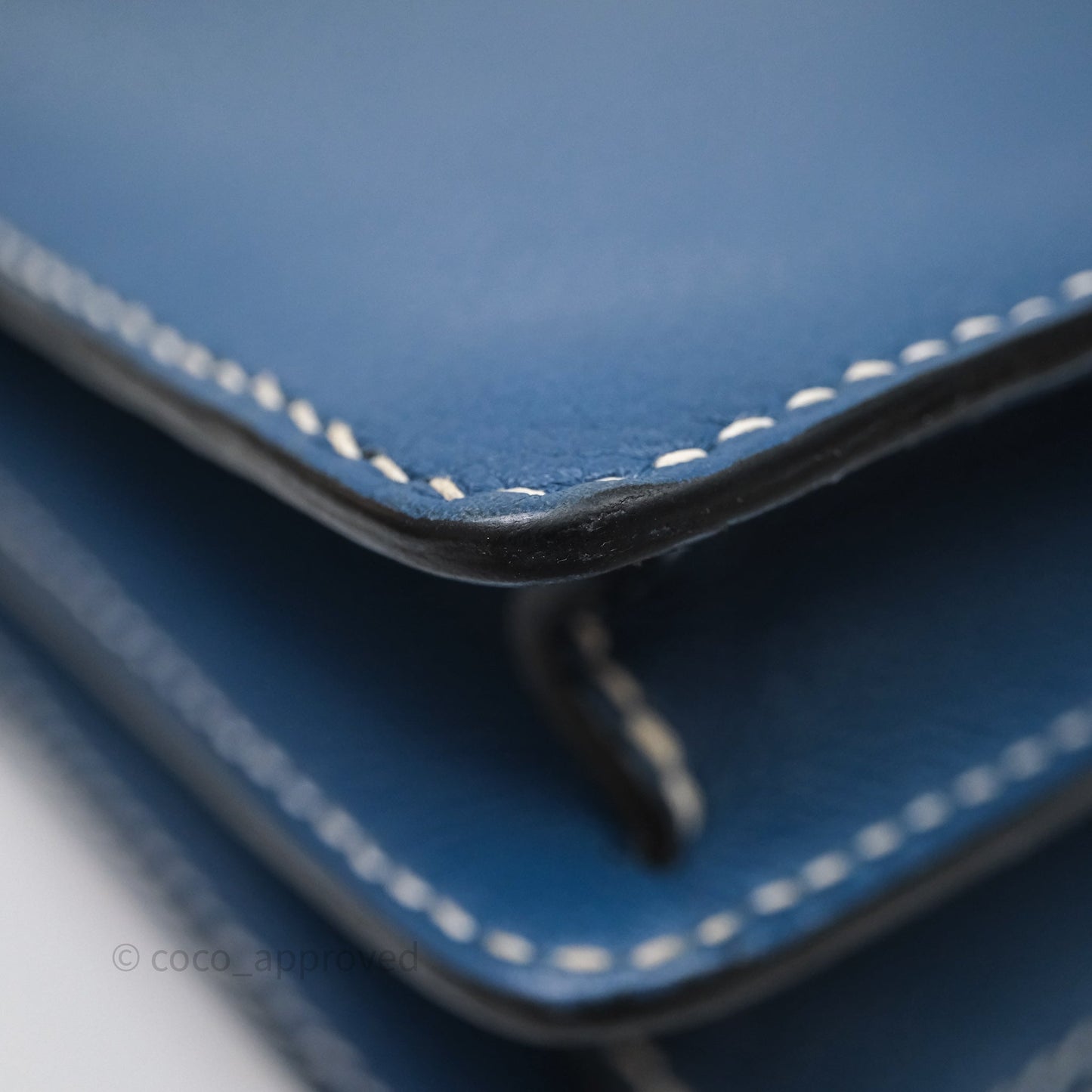 Hermès Roulis 23 Blue Evercolor Palladium Hardware