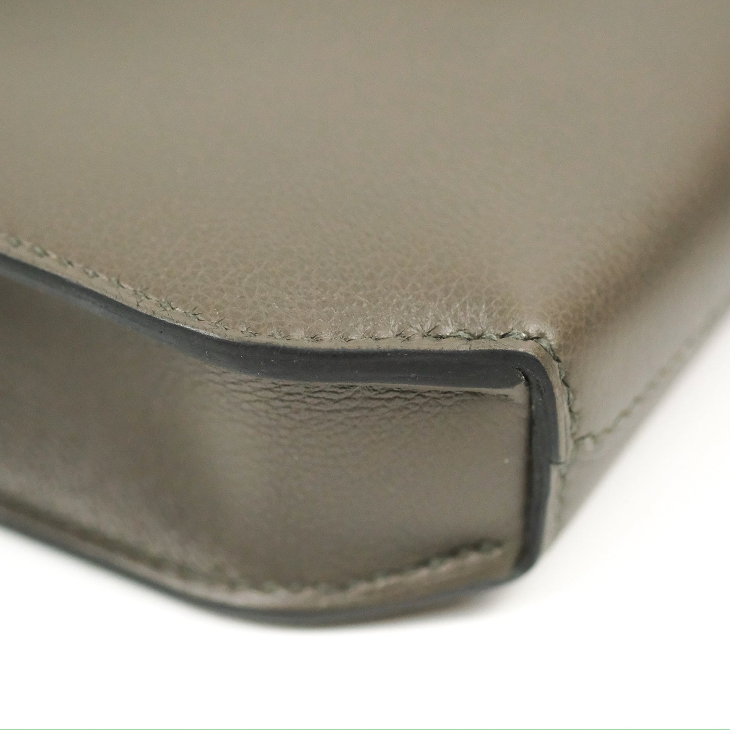 Hermès Kelly Depeches 25 Pouch Vert-De-Gris / Noir / Fauve Evercolor Evergrain & Barenia Calfskin