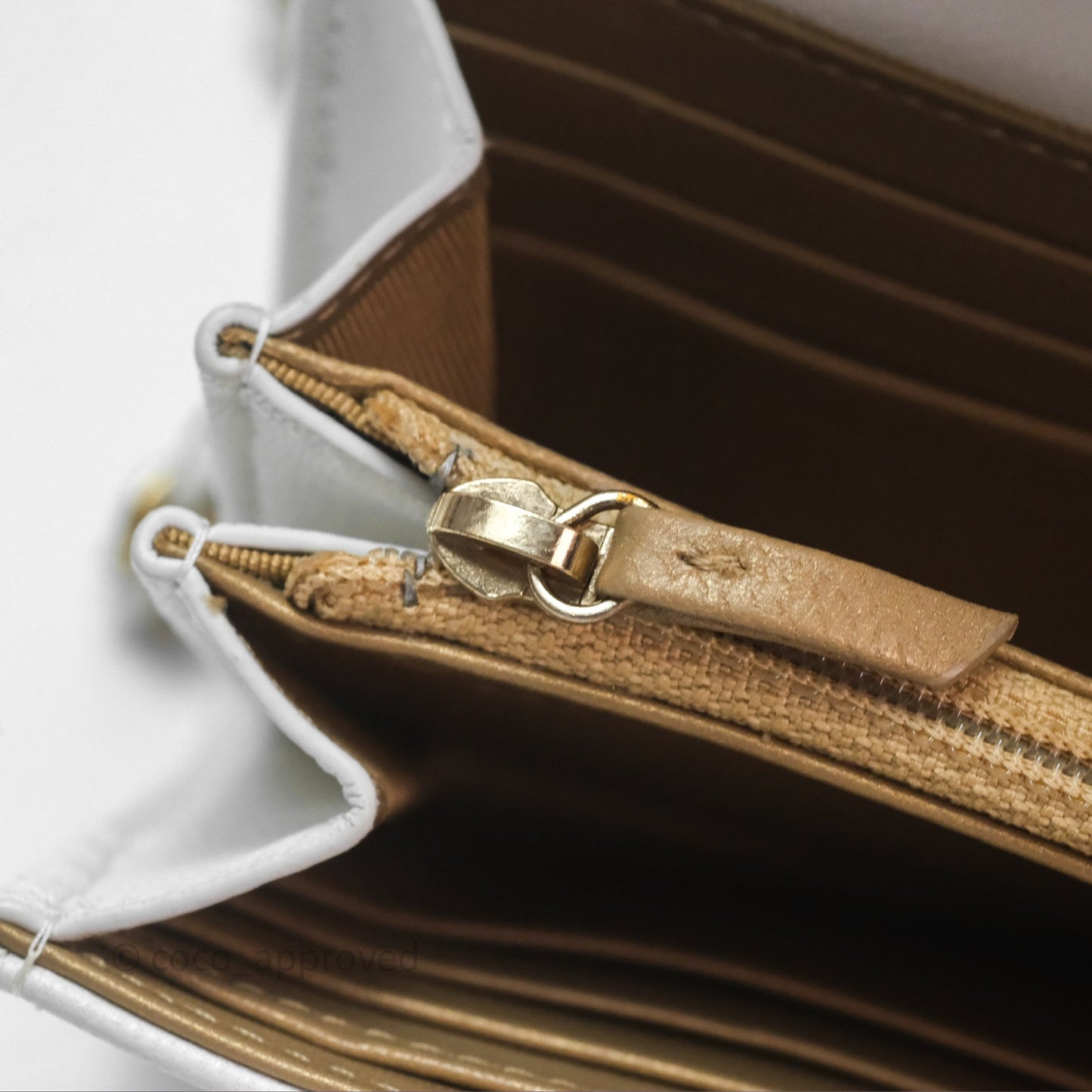 Chanel Quilted Mini Chic Pearls Flap Wallet On Chain WOC White Goatskin Aged Gold Hardware