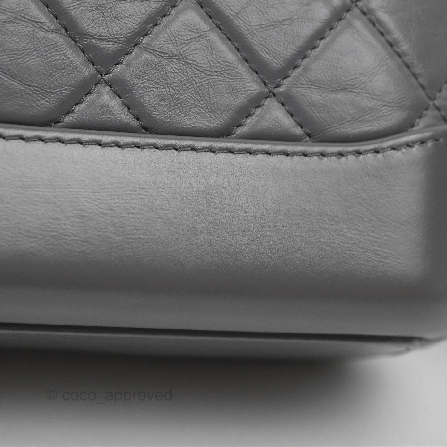 Chanel Small Gabrielle Hobo Quilted Dark Grey Aged Calfskin