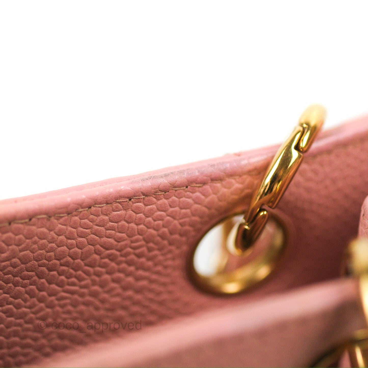 Chanel Quilted Petit Shopping Tote PST Sakura Pink Caviar Gold Hardware