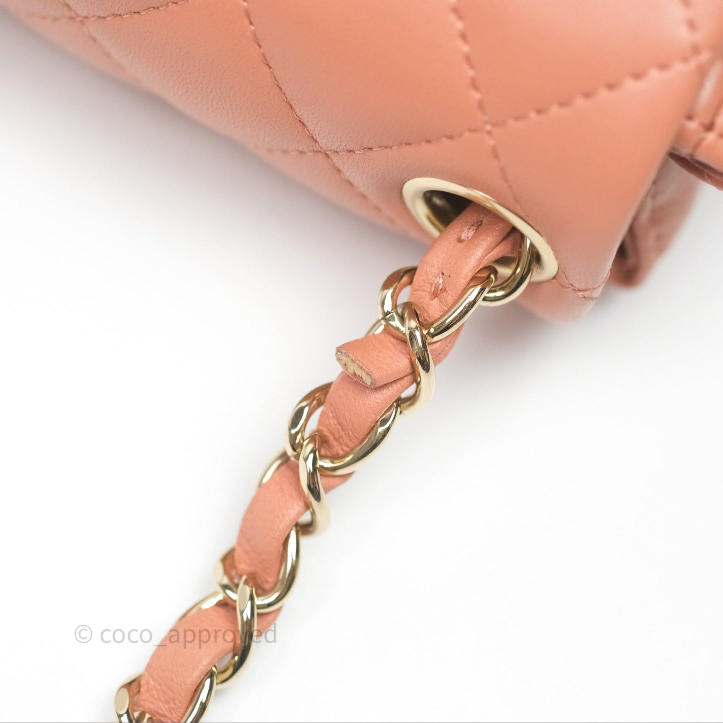 Chanel Mini Square Flap Quilted Dark Beige Lambskin Gold Hardware