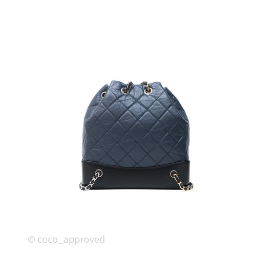 Chanel Gabrielle Backpack Blue Aged Calfskin Small