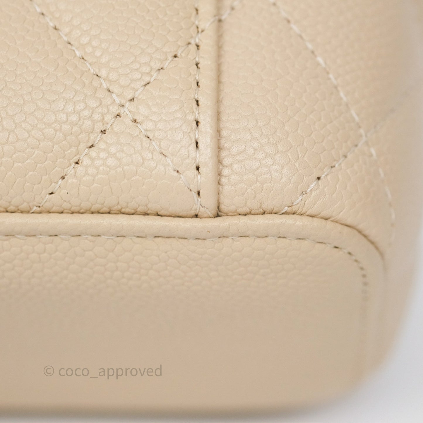 Chanel Mini Vanity With CC Chain Beige Caviar Gold Hardware