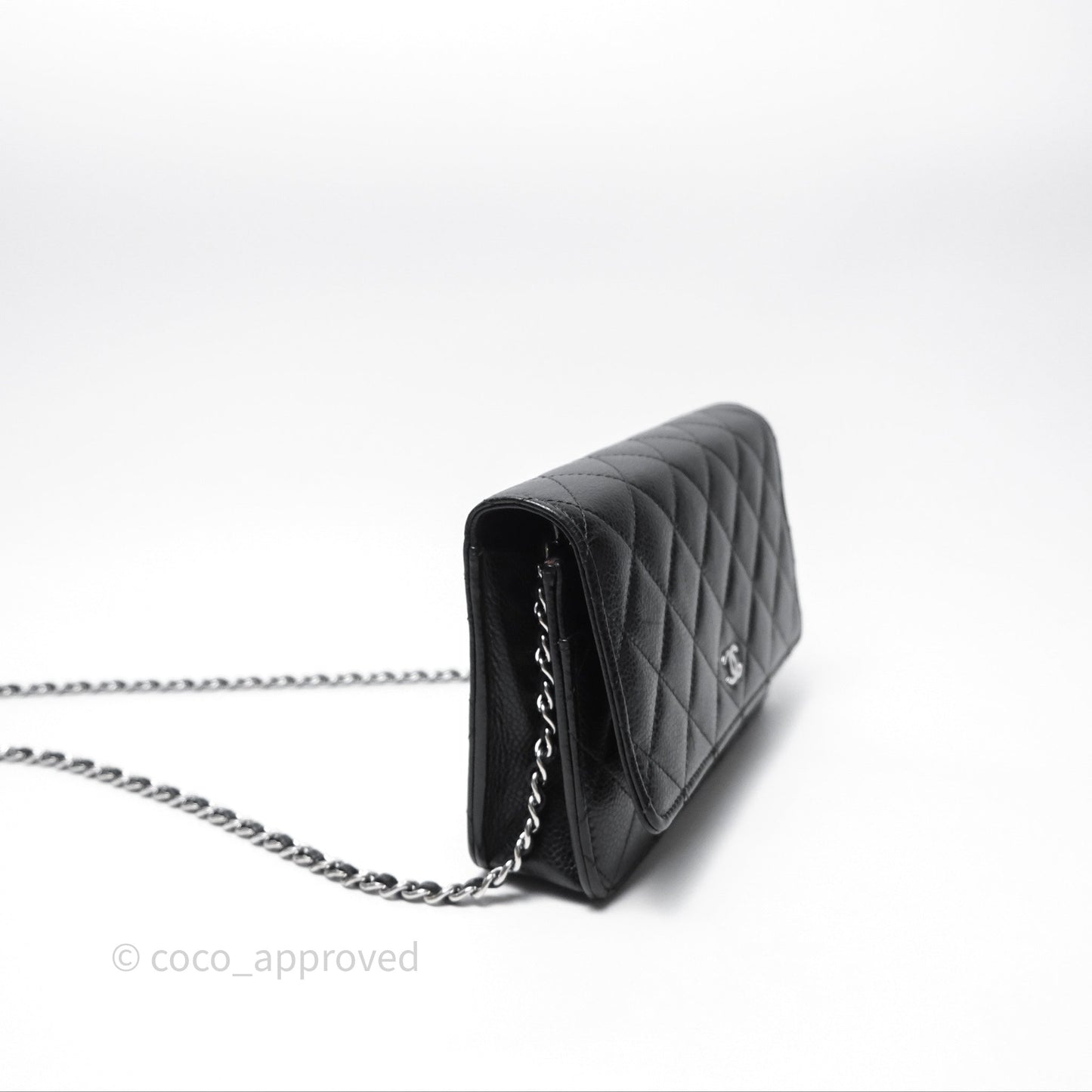 Chanel Quilted WOC Black Caviar Silver Hardware