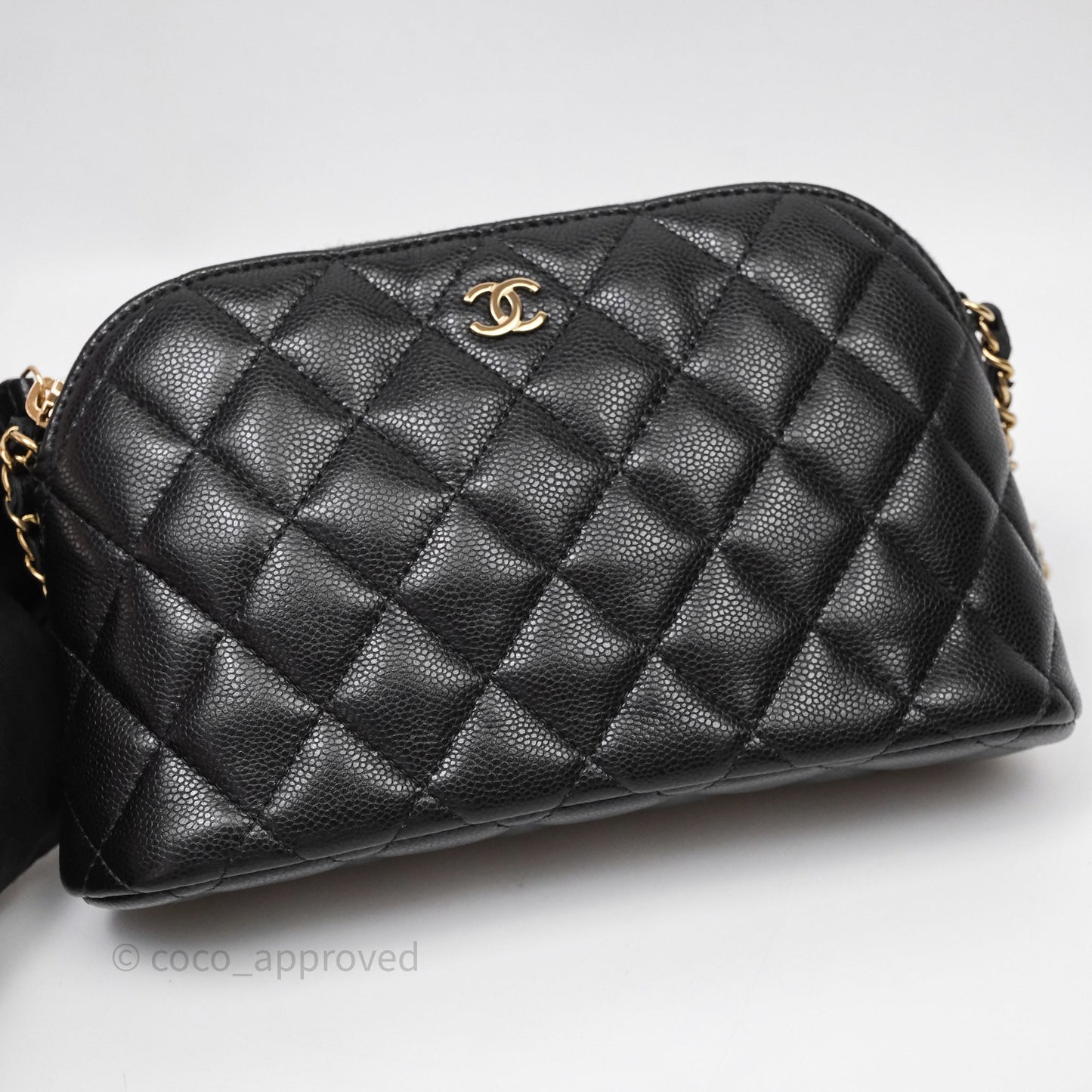 Chanel Clutch on Chain Black Caviar Gold Hardware