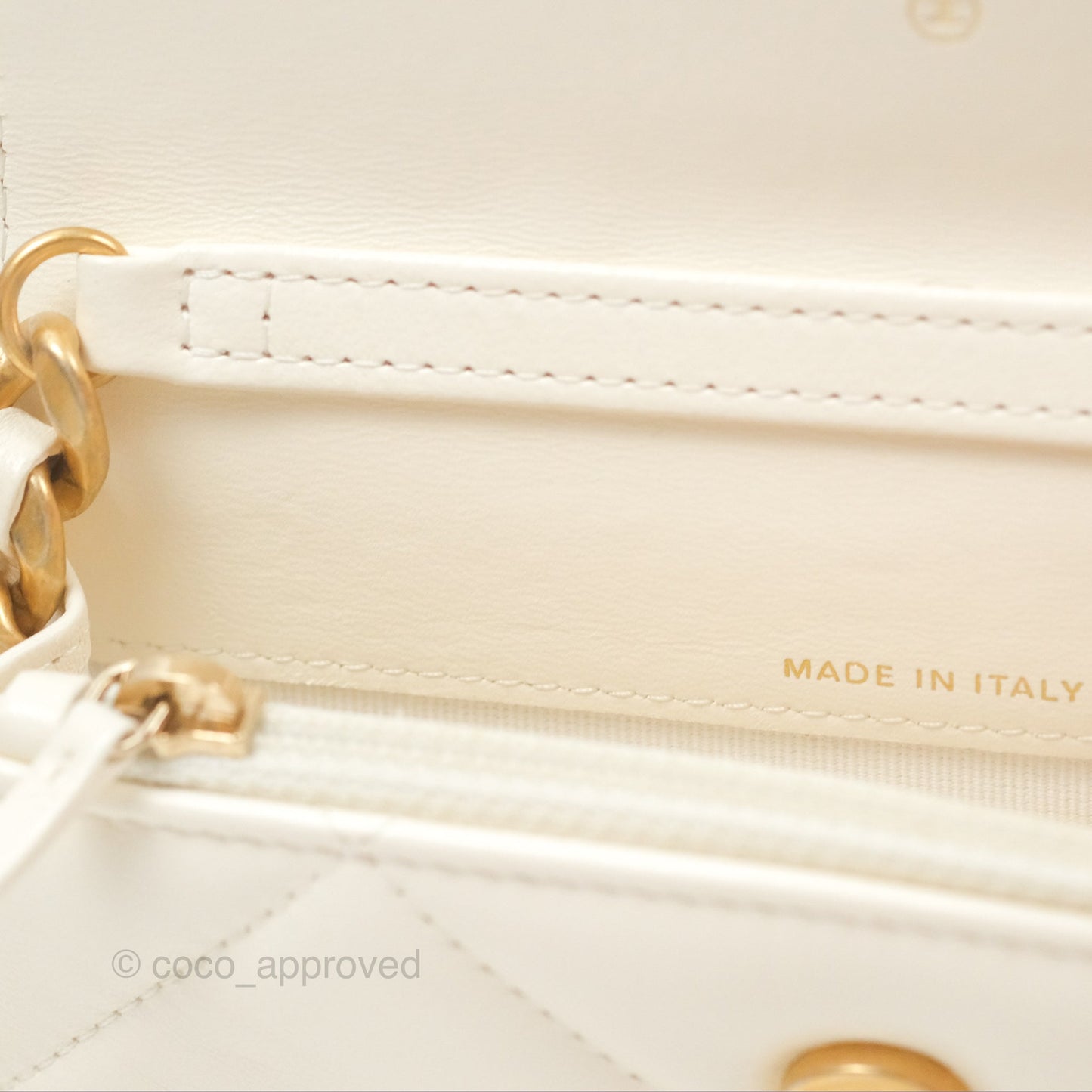 Chanel 19 Clutch With Chain Ivory White Lambskin Mixed Hardware