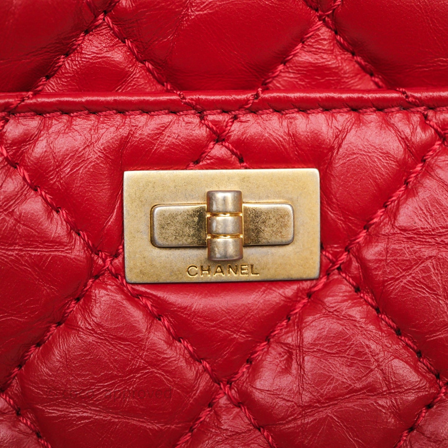 Chanel Quilted Mini Reissue Camera Case Red Aged Calfskin Aged Gold Hardware