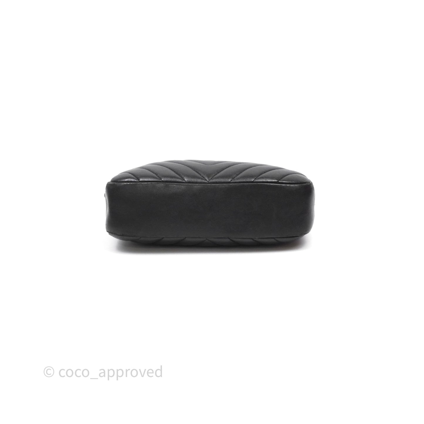 Chanel Chevron Camera Bag Black Lambskin Gold Hardware