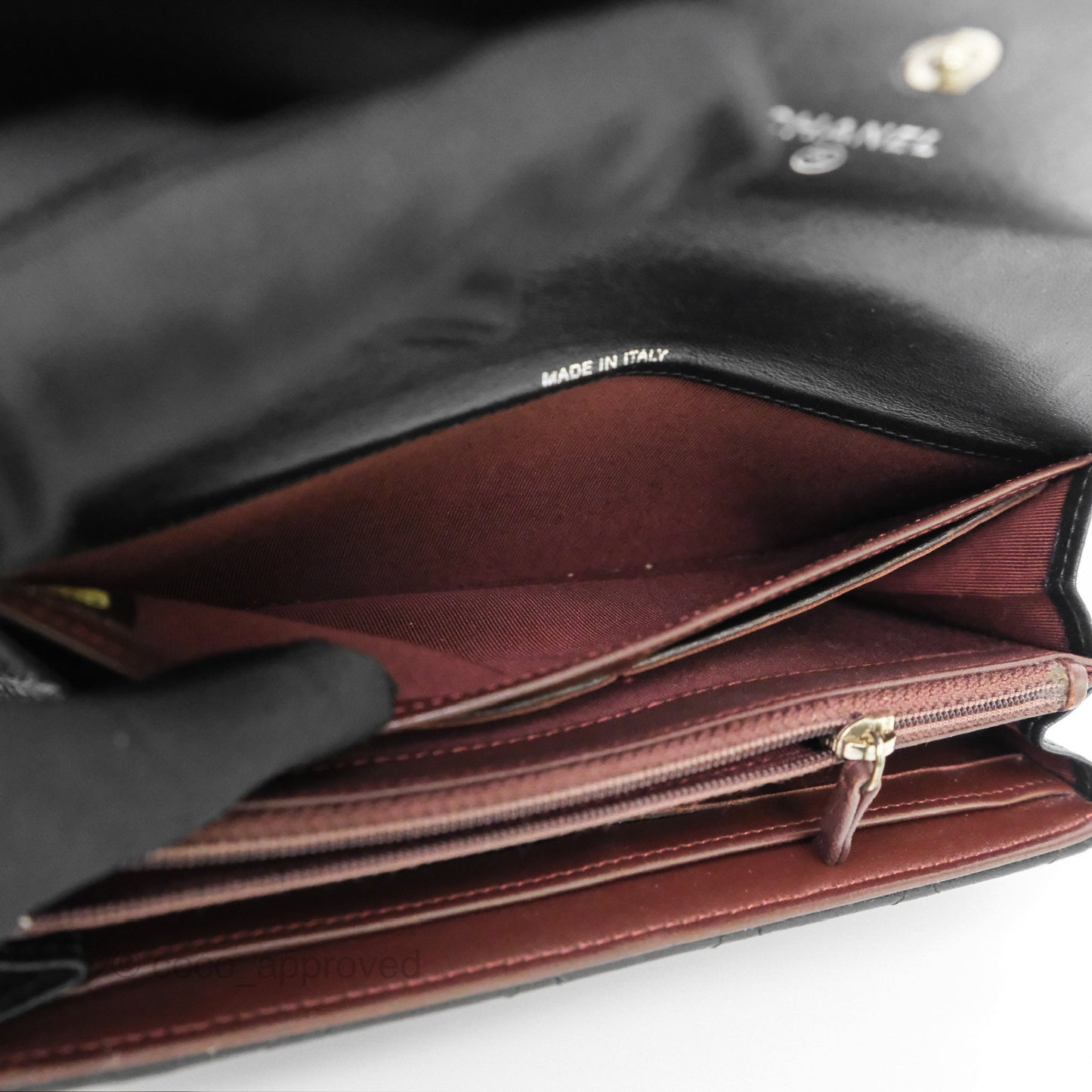Chanel Classic Quilted Long Wallet Black Lambskin Silver Hardware
