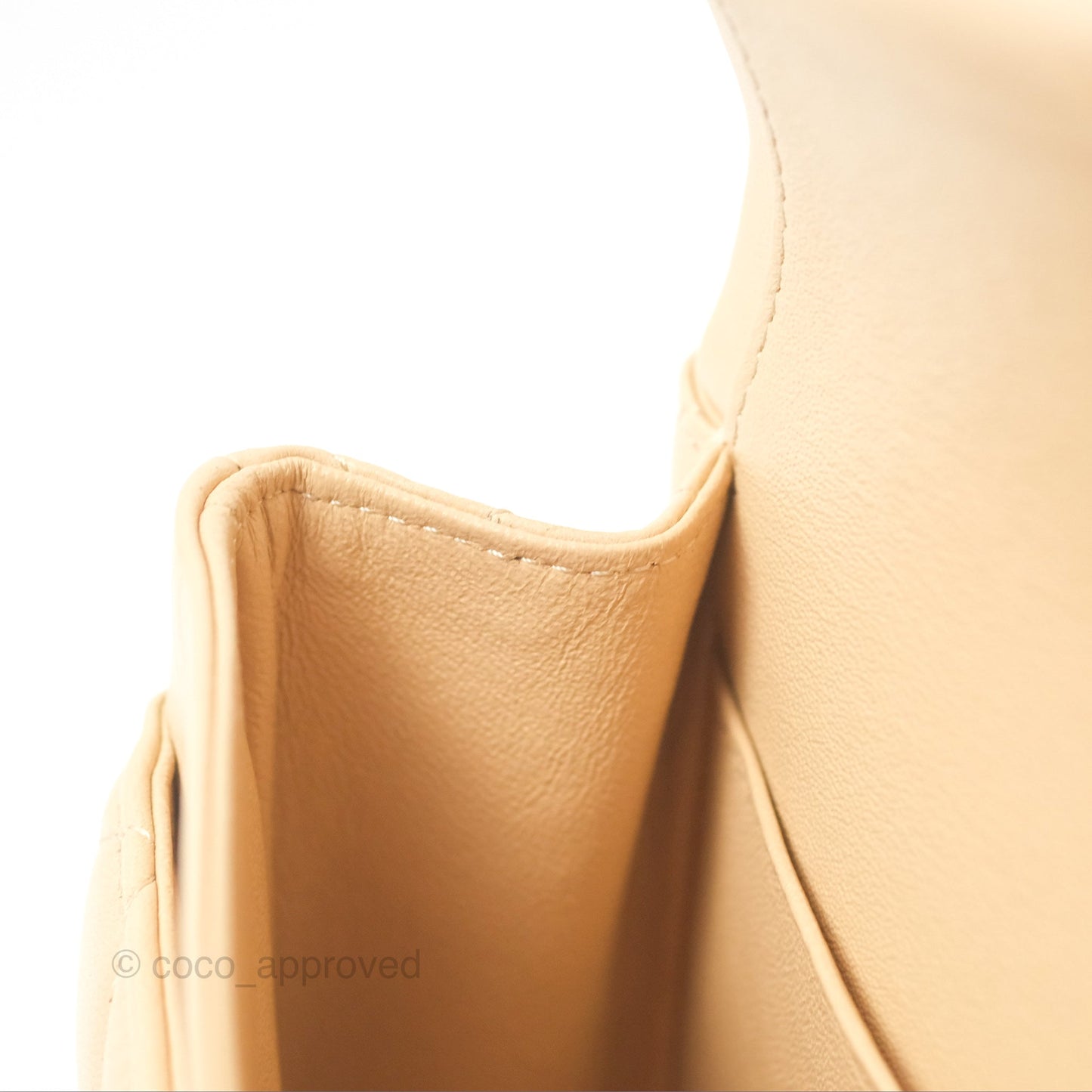Chanel Small Quilted Classic Flap Beige Lambskin Gold Hardware