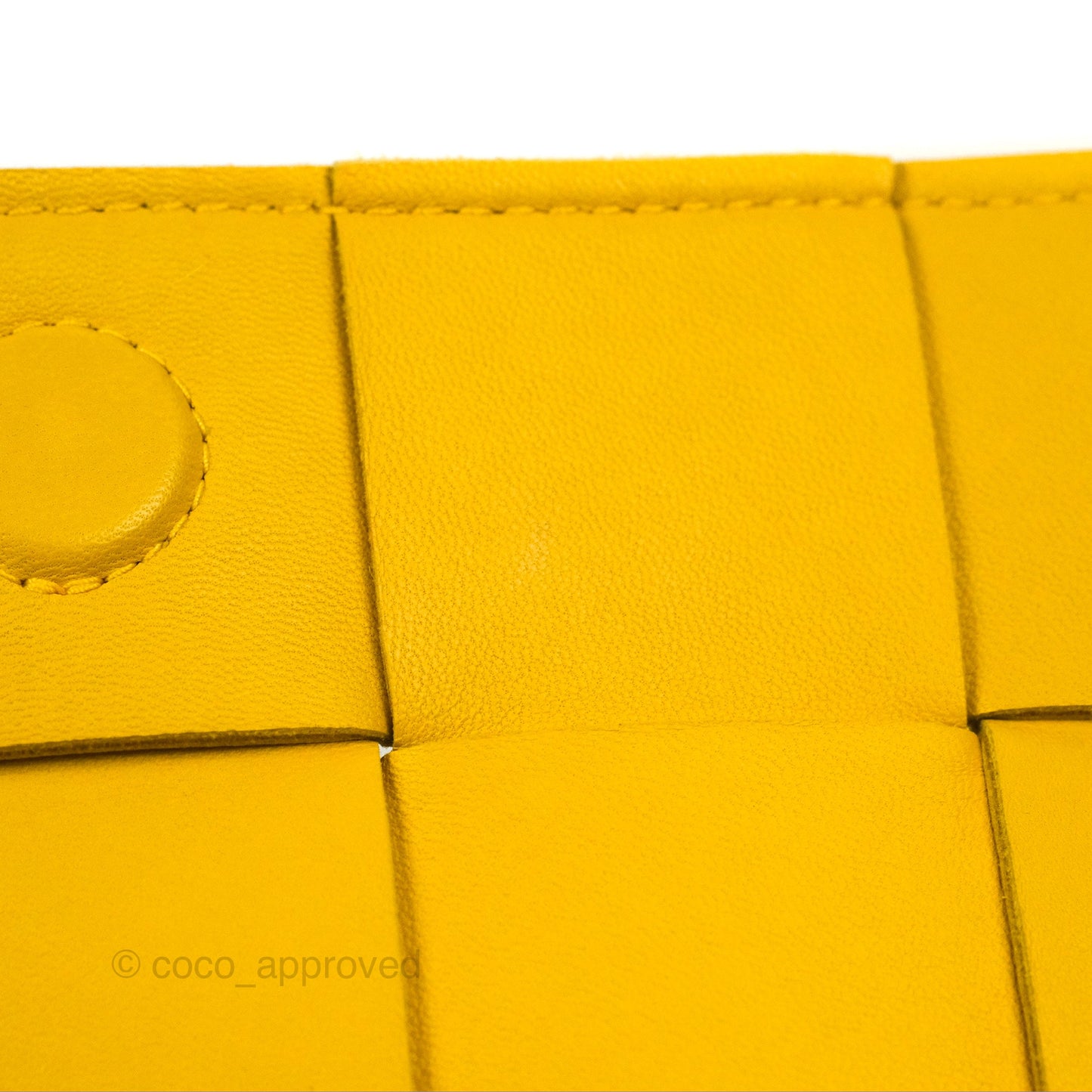Bottega Veneta Cassette Shoulder Bag Intrecciato Yellow Lambskin