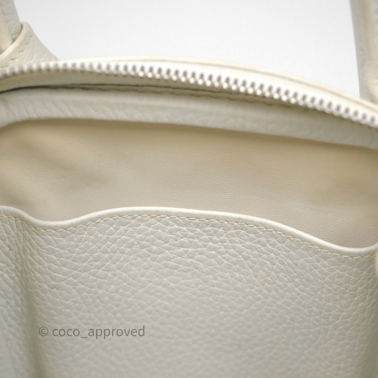 Hermès Lindy 30 White Clemence Palladium Hardware