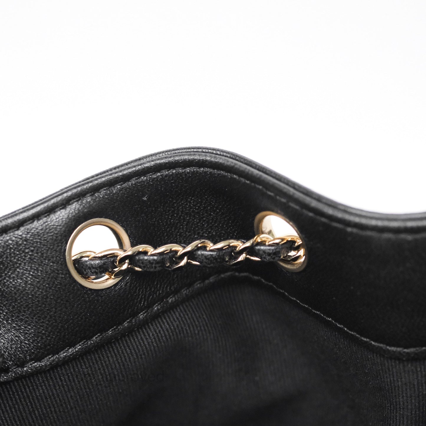 Chanel Small Duma Drawstring Backpack Black Lambskin Gold Hardware