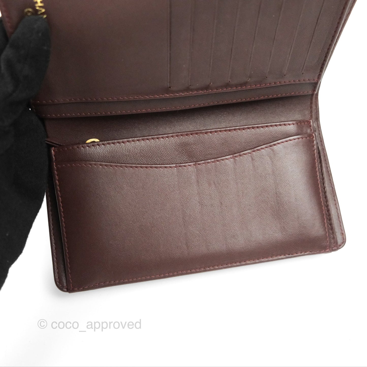 Chanel Classic Long Wallet Quilted Black Lambskin Gold Hardware