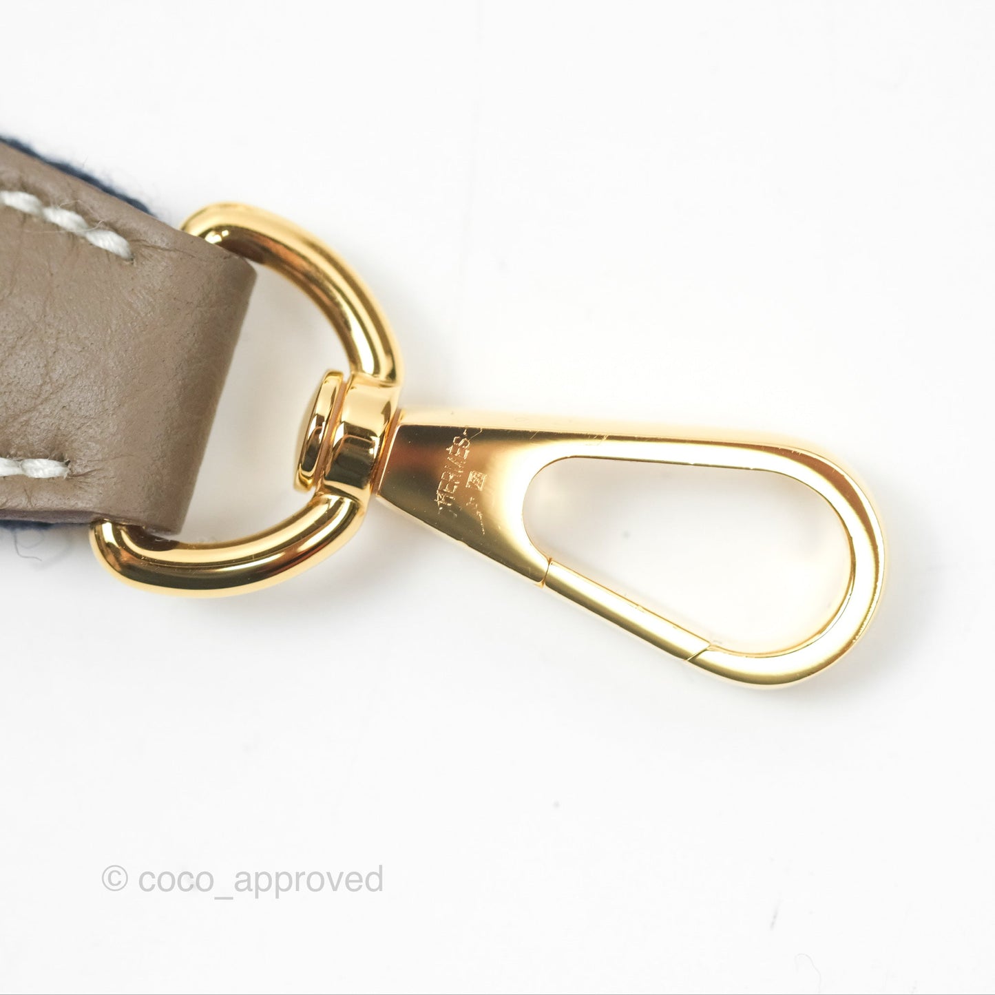 Hermès Mini Evelyne Etoupe Clemence Gold Hardware with Bleu Indigo Strap