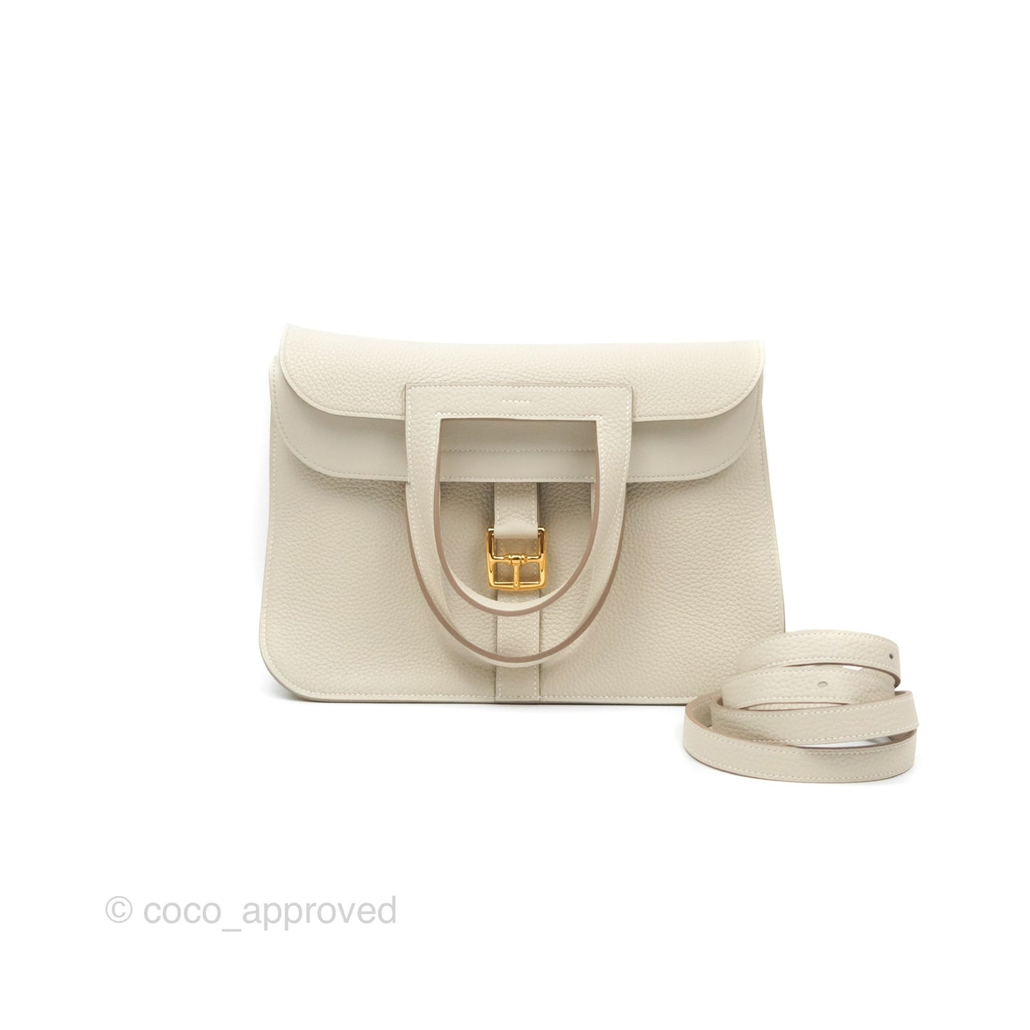 Hermès Halzan 31 Beton Clemence Gold Hardware