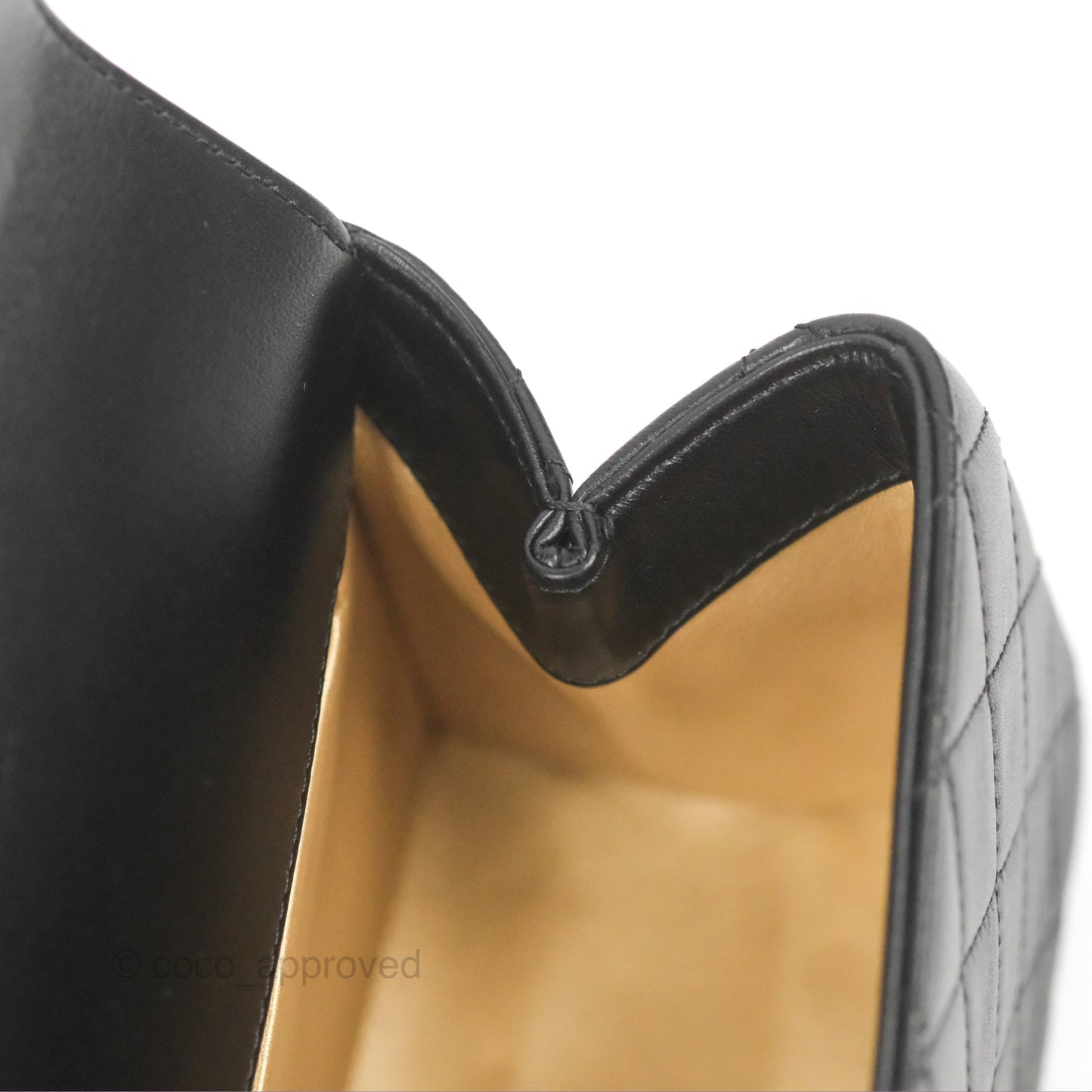 Chanel La Parisienne Top Handle Flap Bag Black Lambskin Aged Gold Hardware