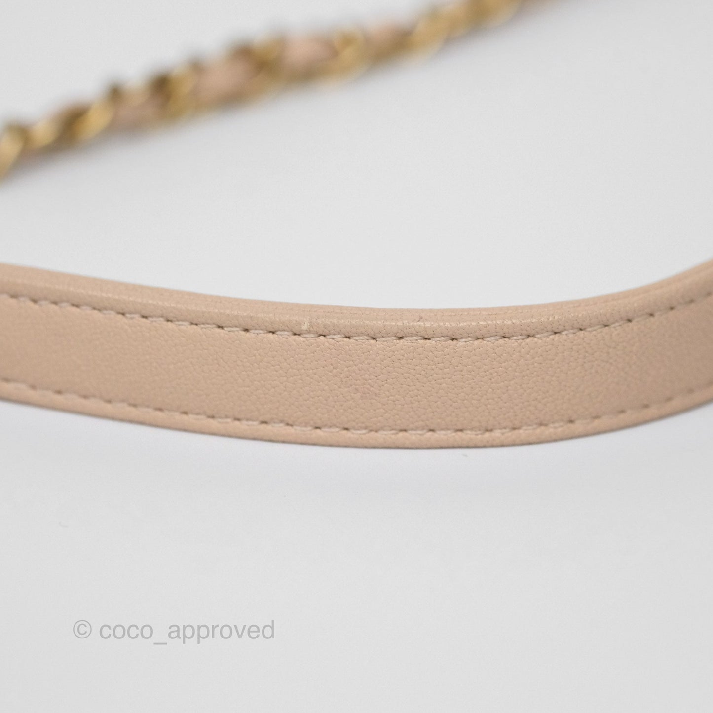 Chanel Quilted Chic Pearls Flap Beige Pink Goatskin Aged Gold Hardware