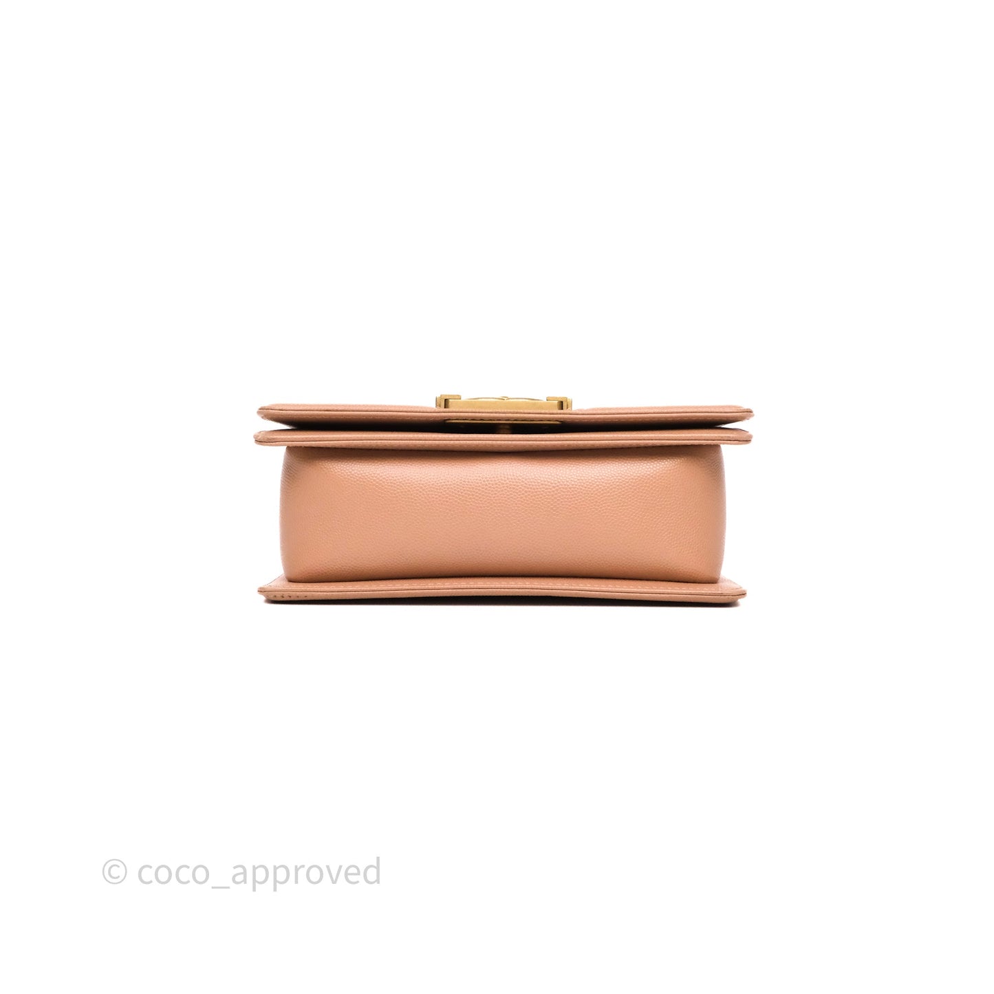 Chanel Small Boy Caviar Beige Pink Bag Aged Gold Hardware