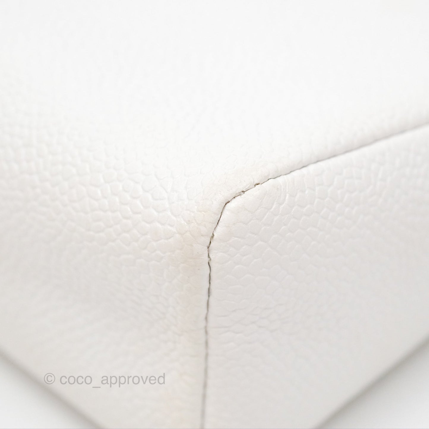 Chanel Vintage CC Clutch White Caviar Gold Hardware