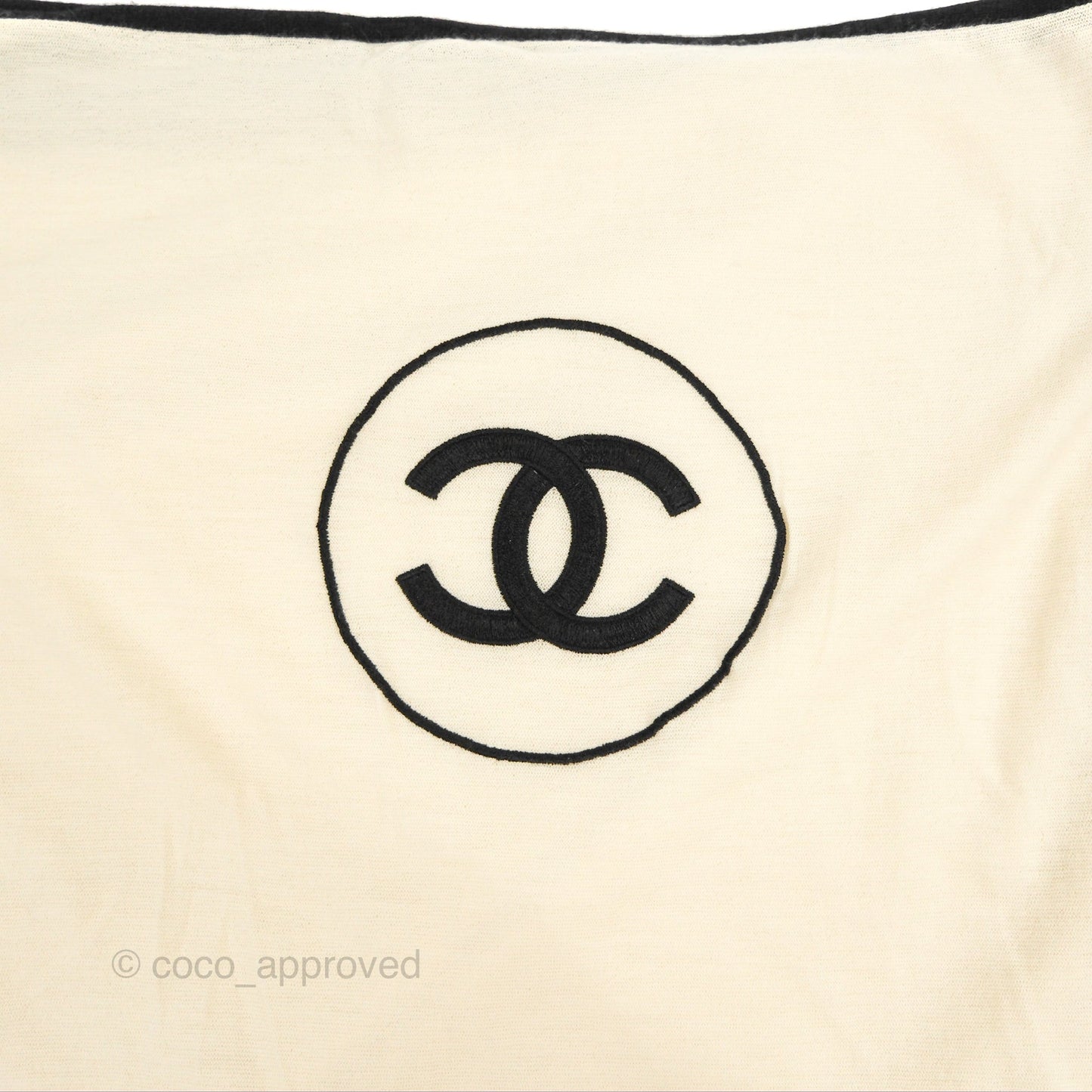 Chanel Cashmere Long Scarf White & Black