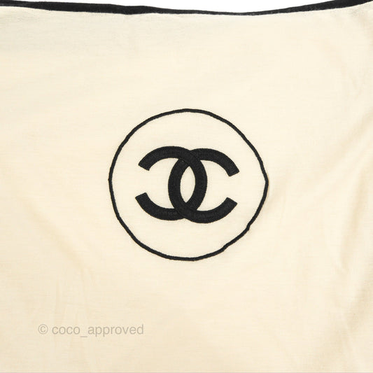 Chanel Cashmere Long Scarf White & Black