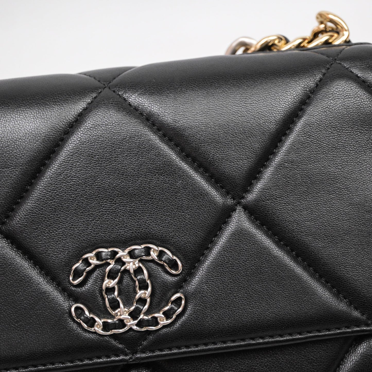 Chanel 19 Wallet on Chain WOC Black Mixed Hardware