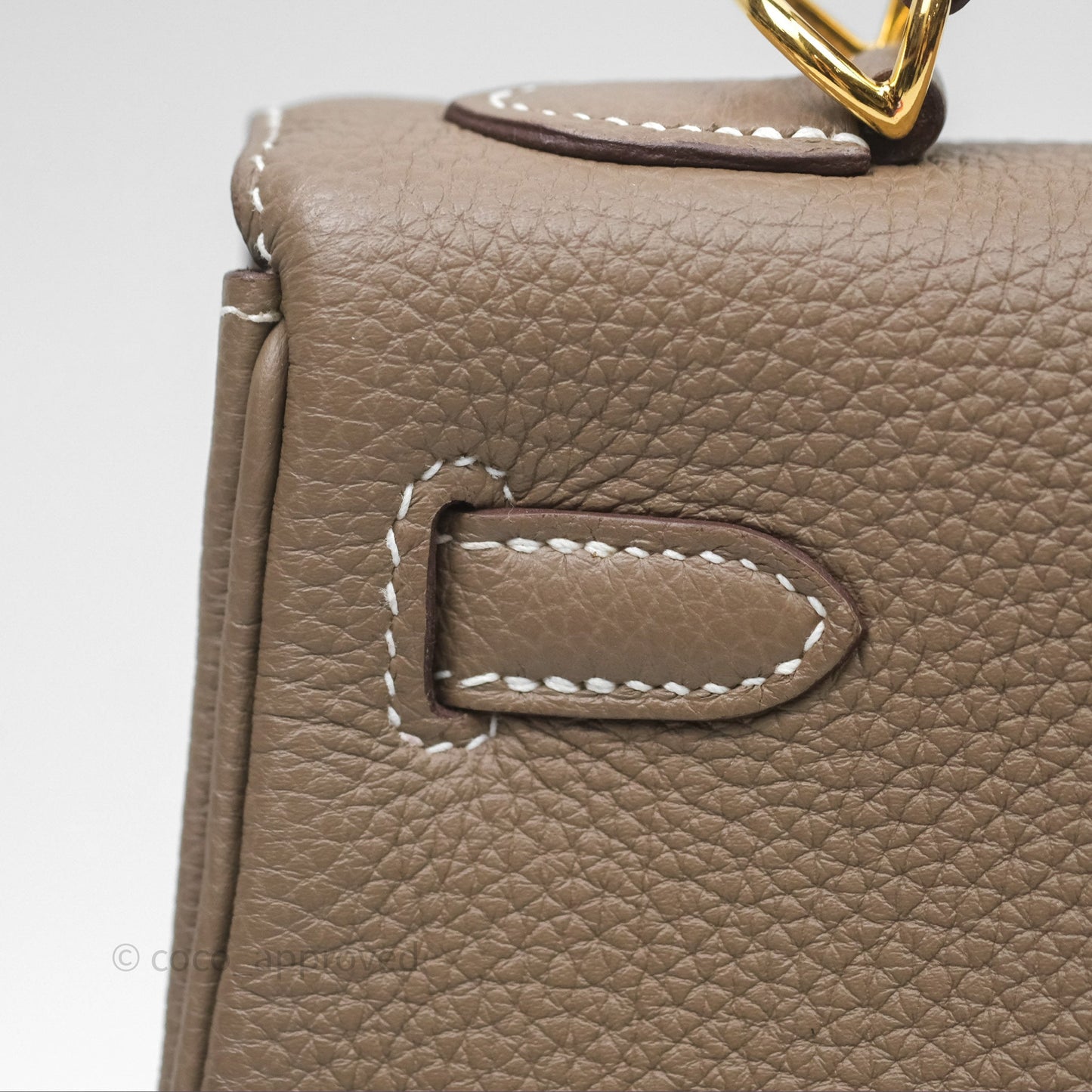 Hermès Kelly 25 Etoupe 18 Retourne Togo Gold Hardware