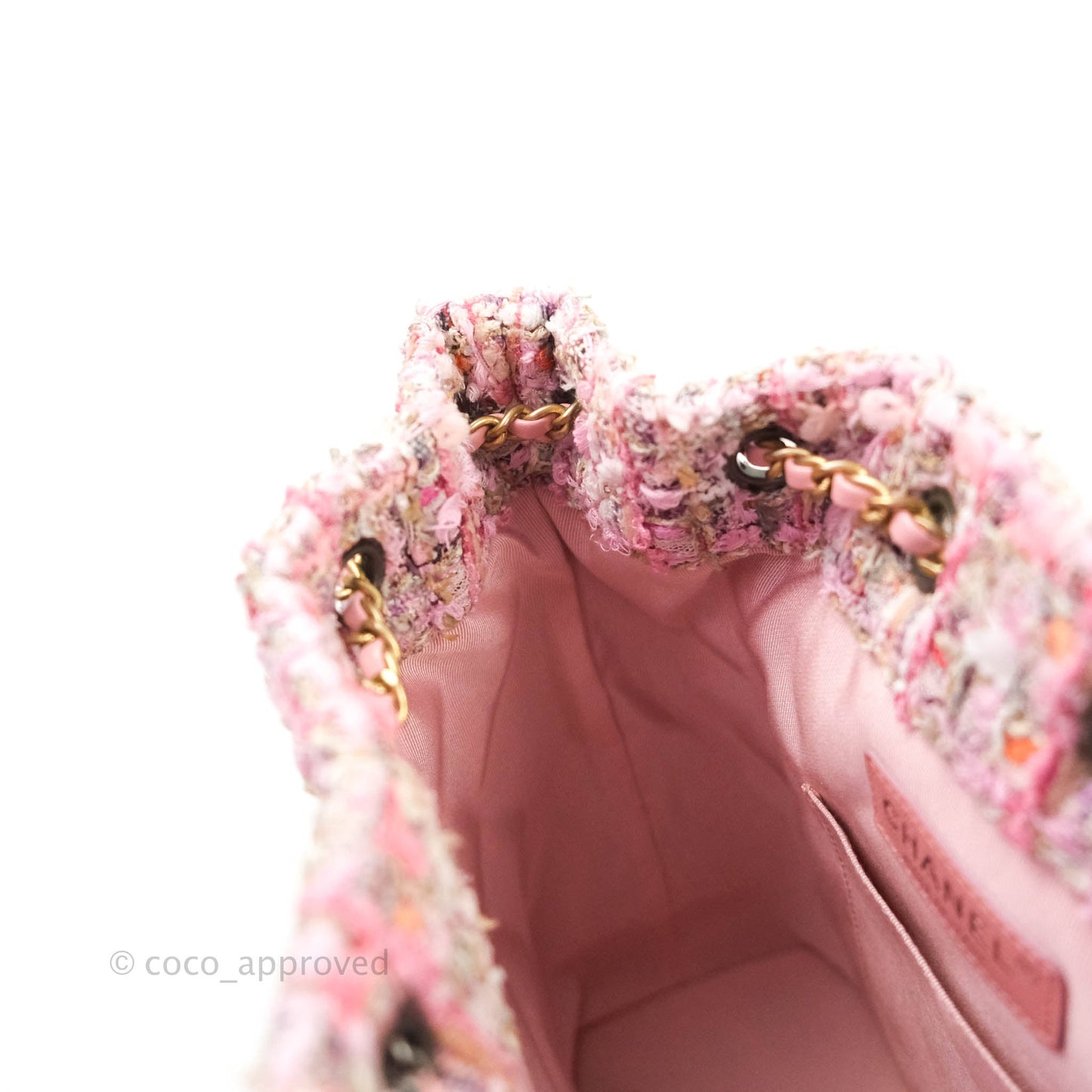 Chanel Gabrielle Small Backpack Pink Tweed Aged Calfskin