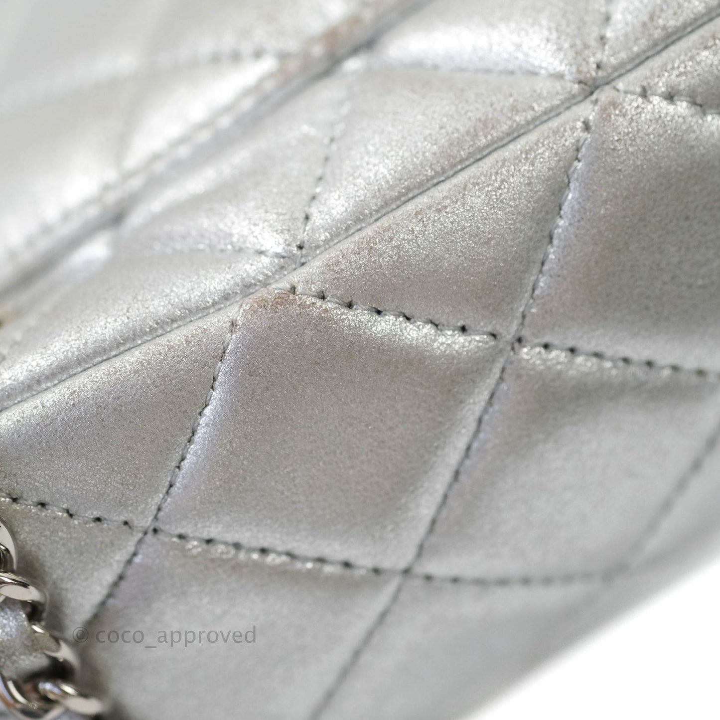 Chanel Quilted Small Metallic Silver Backpack in Seoul Lambskin Silver Hardware