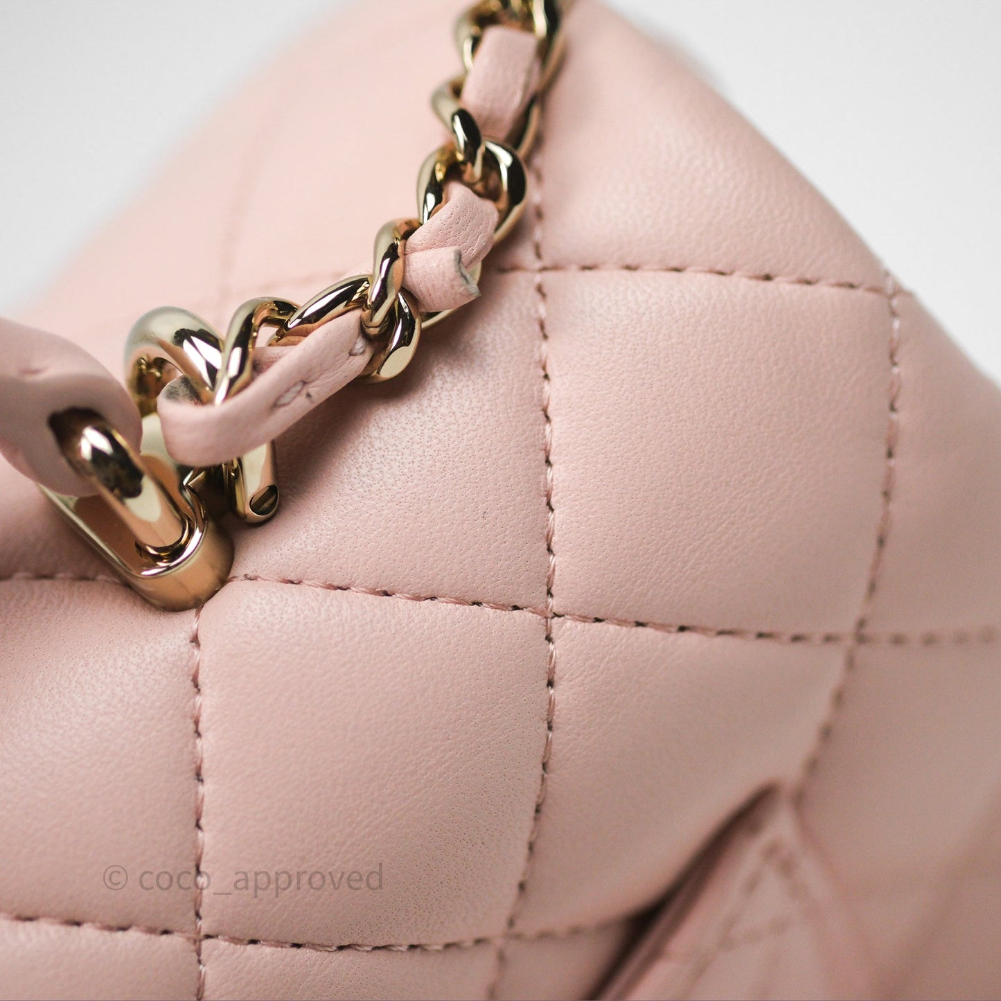 Chanel Top Handle Mini Rectangular Flap Pink Lambskin Gold Hardware