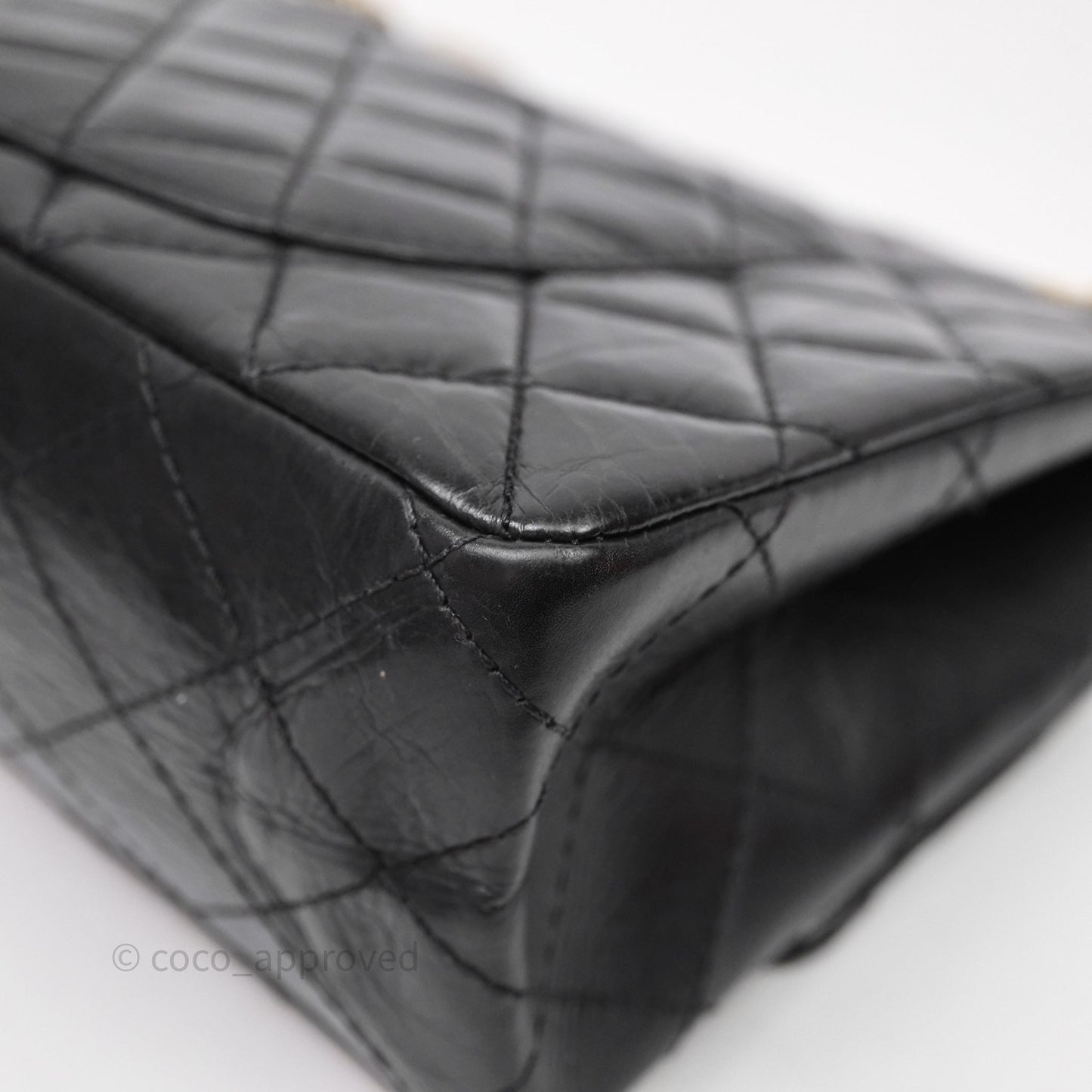 Chanel Quilted 2.55 Reissue 226 Flap Bag Black Aged Calfskin Gold Hardware