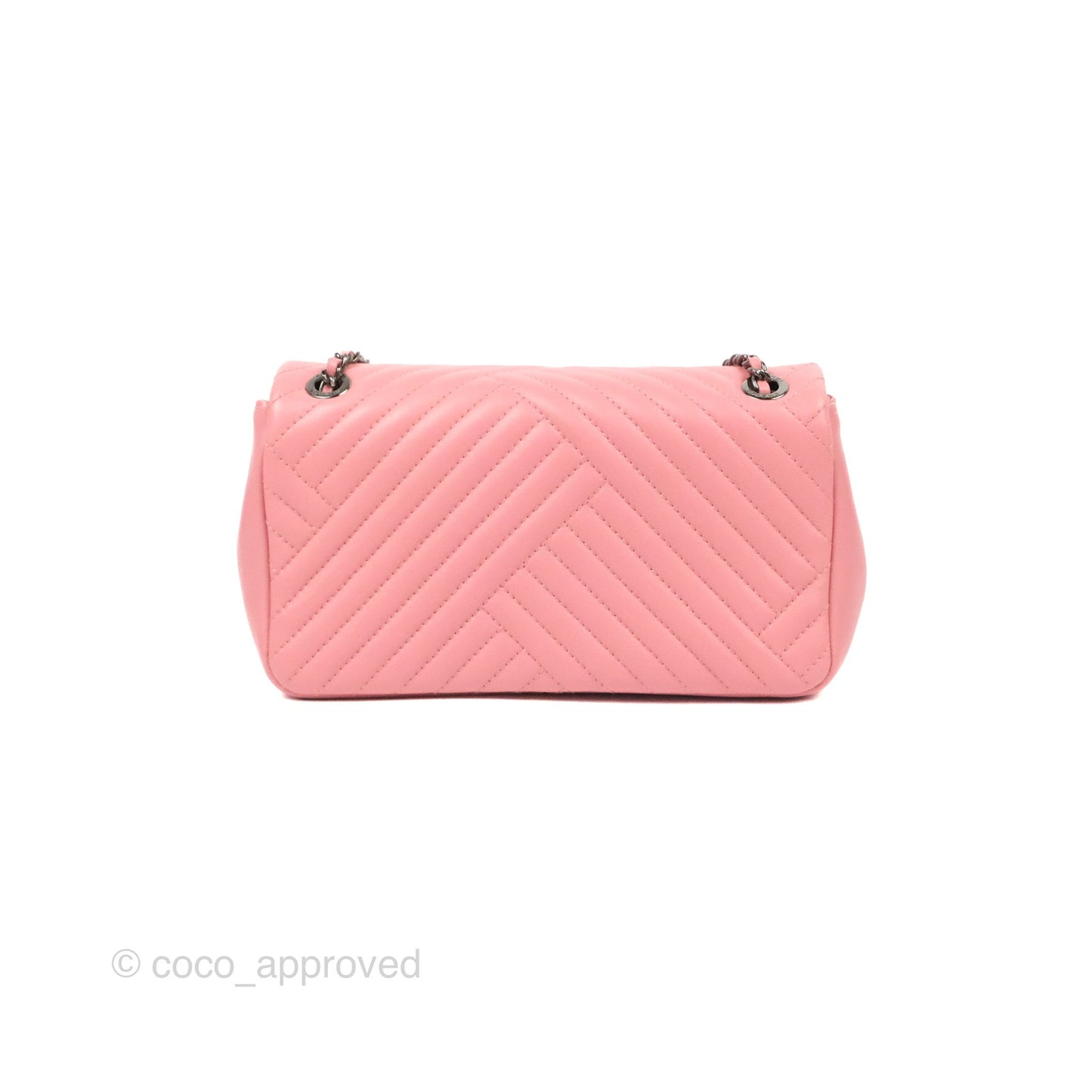 Chanel Small CC Crossing Flap Pink Lambskin Gun Metal Hardware